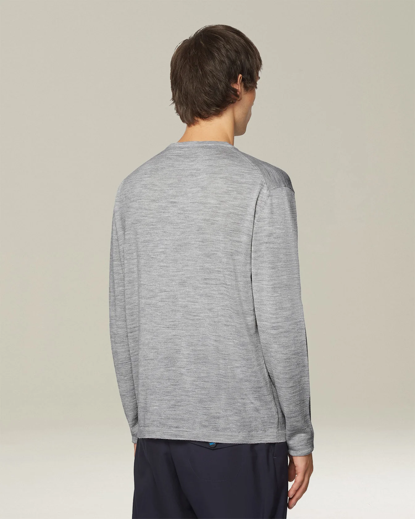 WOOL AND SILK BLEND CREW NECK JUMPER - Image 3