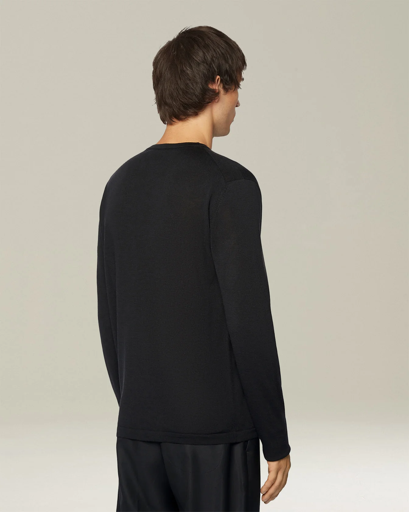 WOOL AND SILK BLEND CREW NECK JUMPER - Image 3