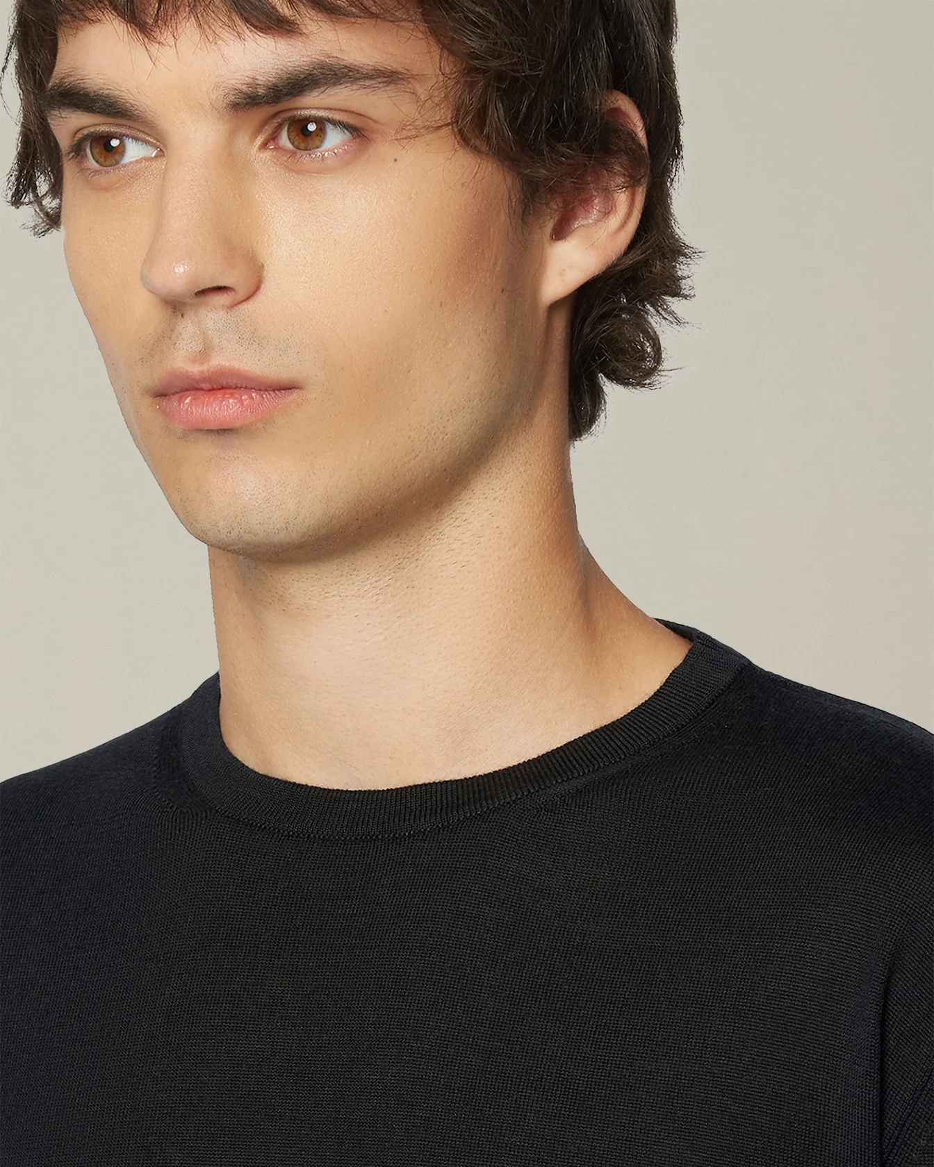 WOOL AND SILK BLEND CREW NECK JUMPER - Image 4