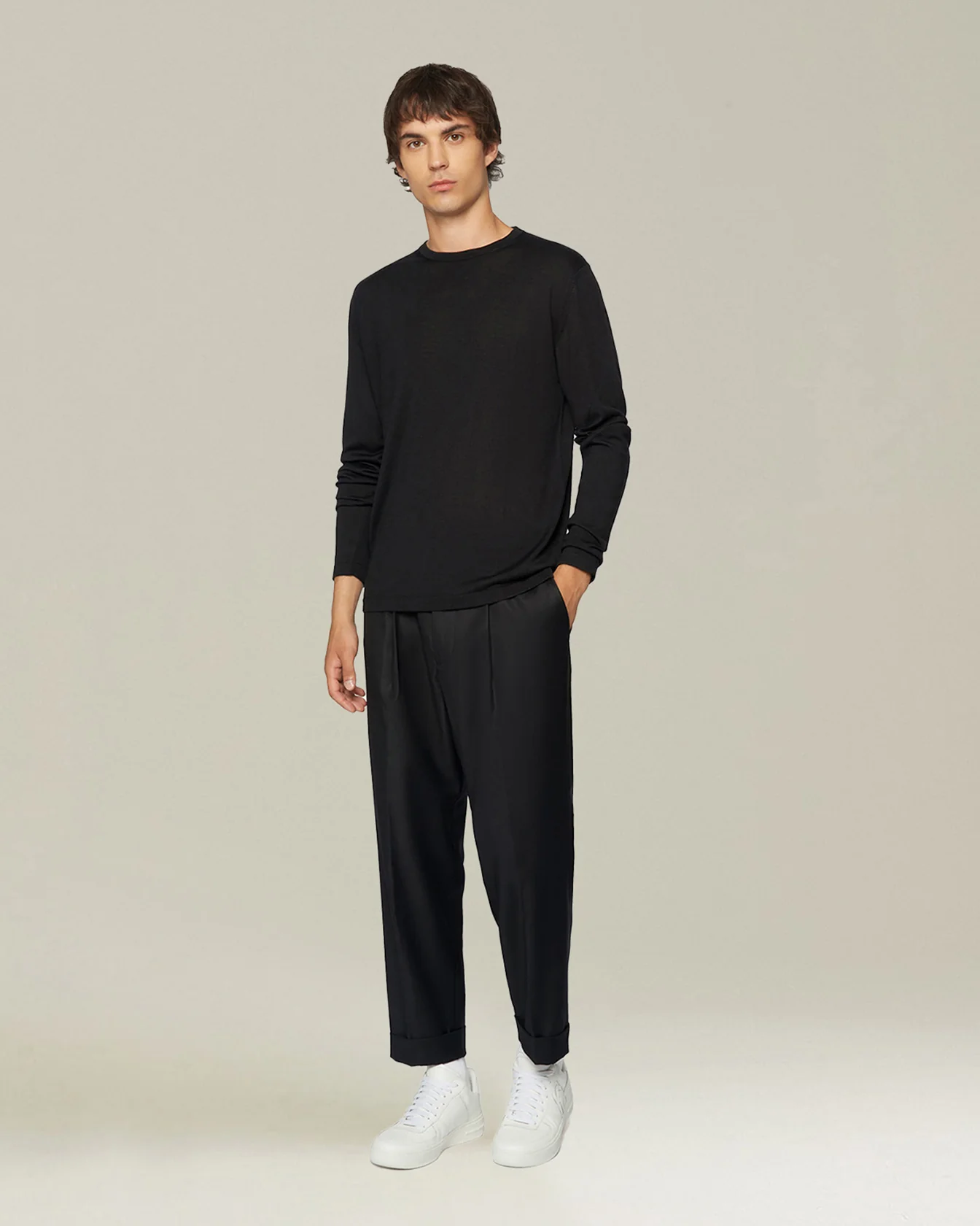 WOOL AND SILK BLEND CREW NECK JUMPER - Image 5