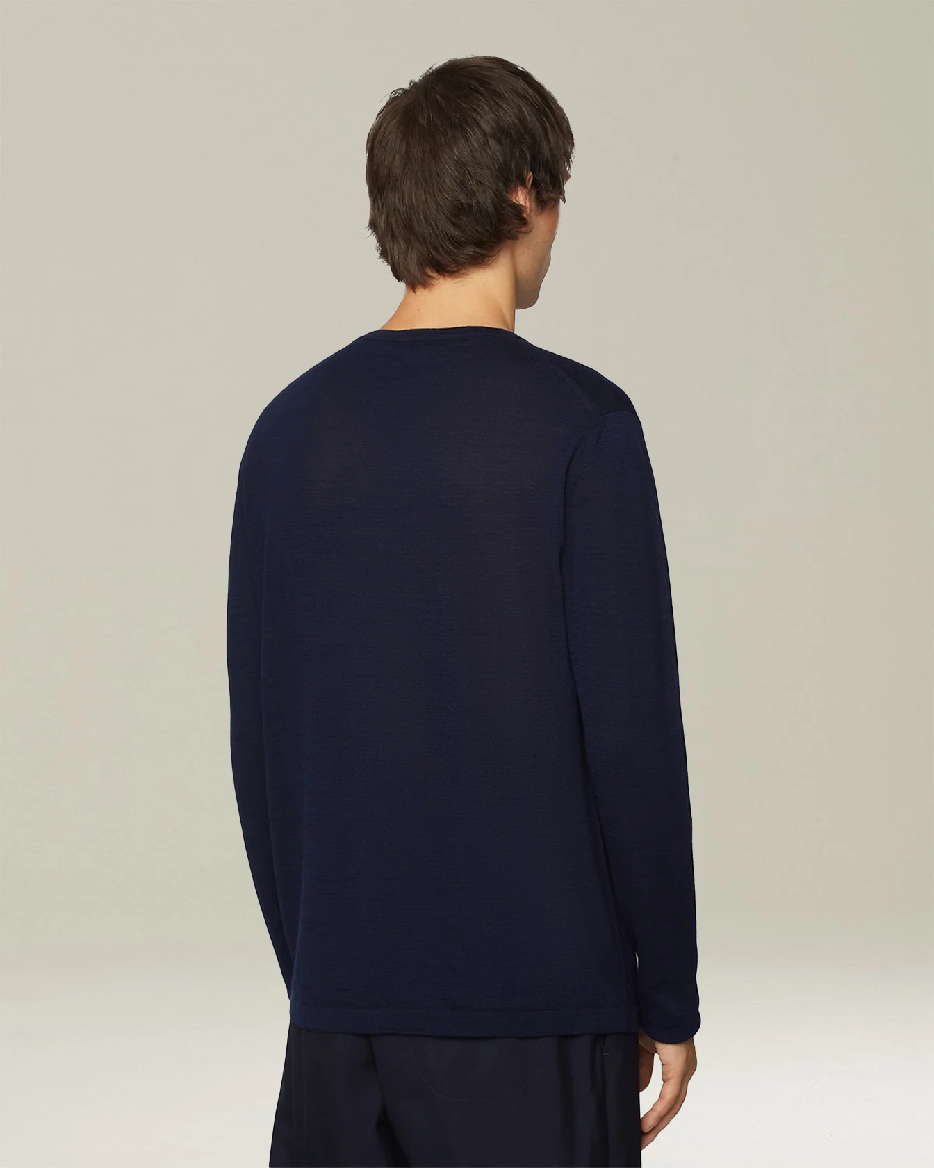WOOL AND SILK BLEND CREW NECK JUMPER - Image 3