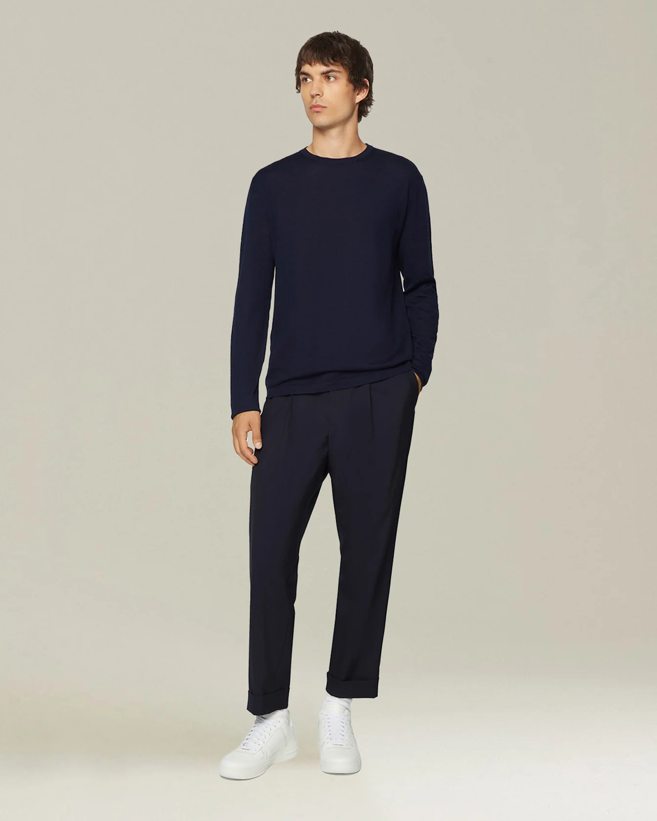 WOOL AND SILK BLEND CREW NECK JUMPER - Image 5