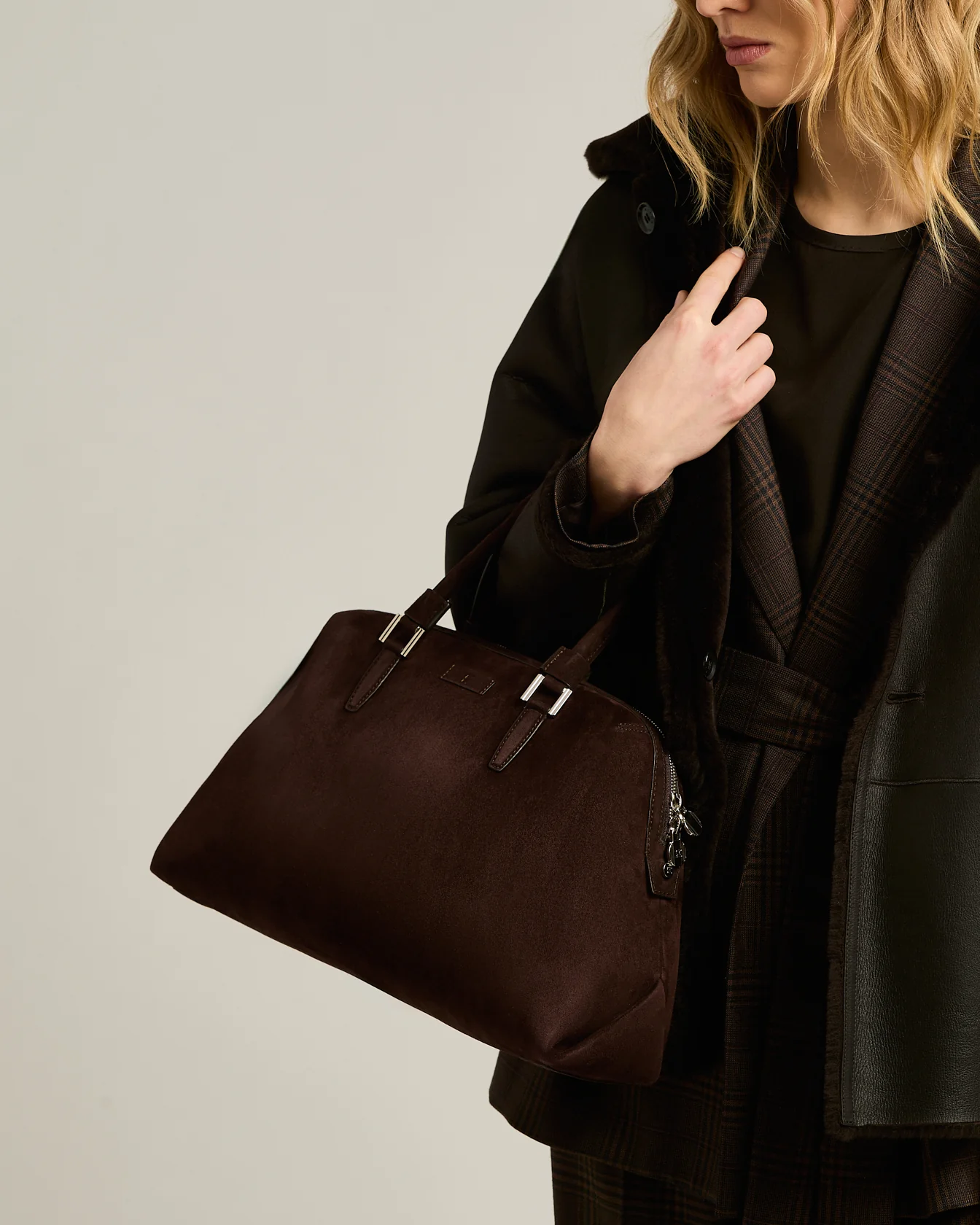 KAYLY BROWN SUEDE HANDBAG - Image 3