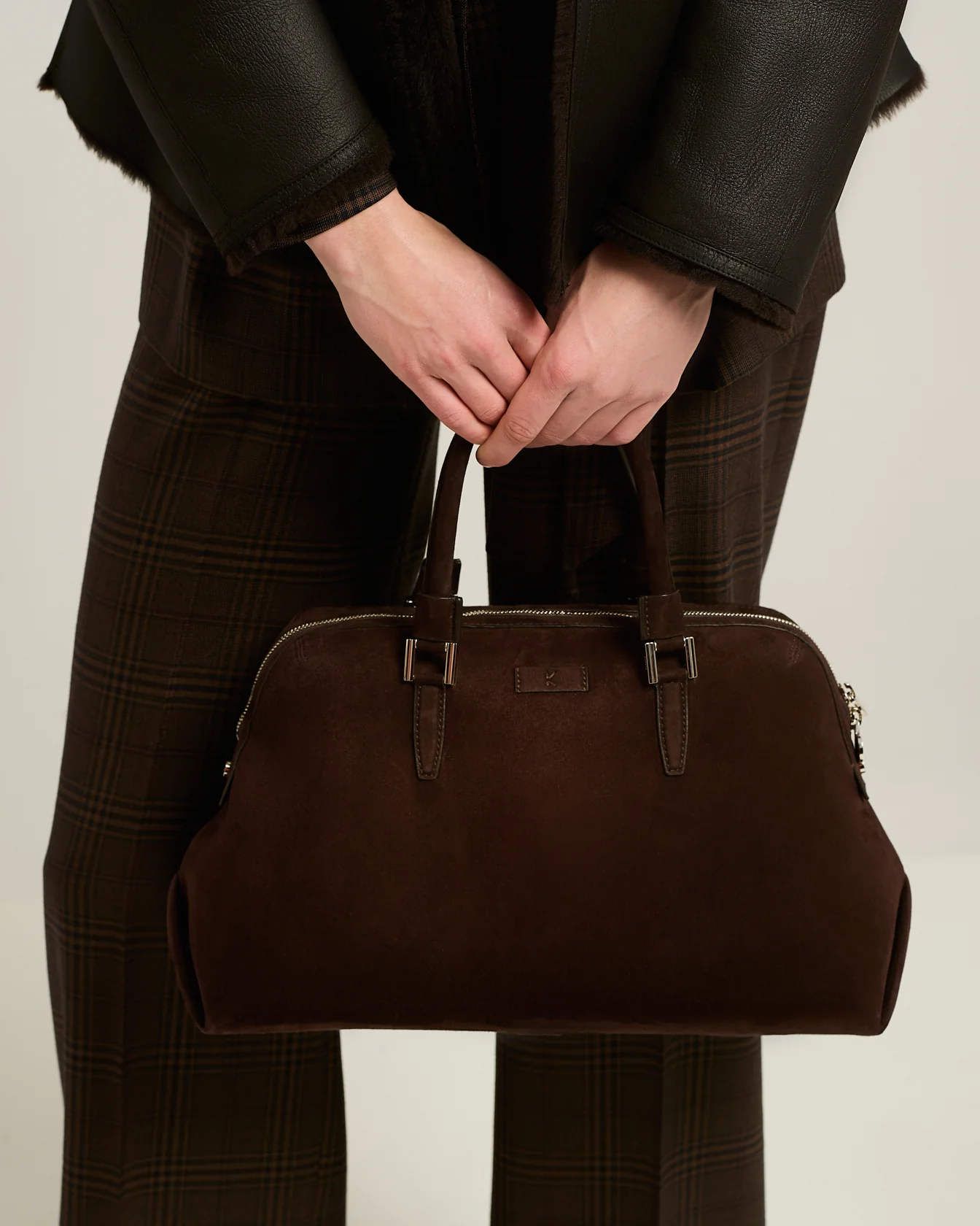 KAYLY BROWN SUEDE HANDBAG - Image 4