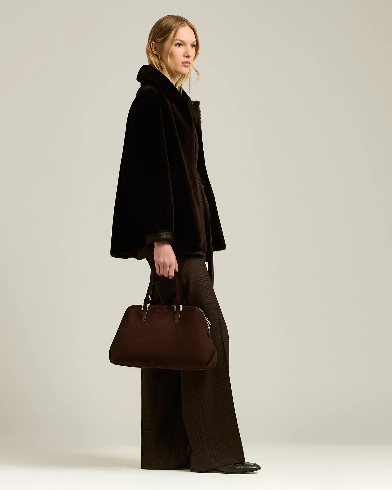 KAYLY BROWN SUEDE HANDBAG - Image 5