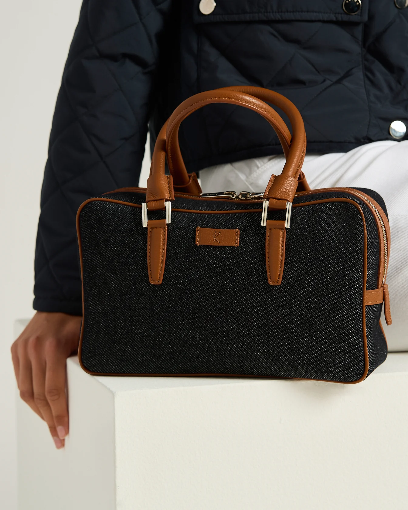 COTTON KISS ME BAG LEATHER WITH CALFSKIN DETAILS - Image 4