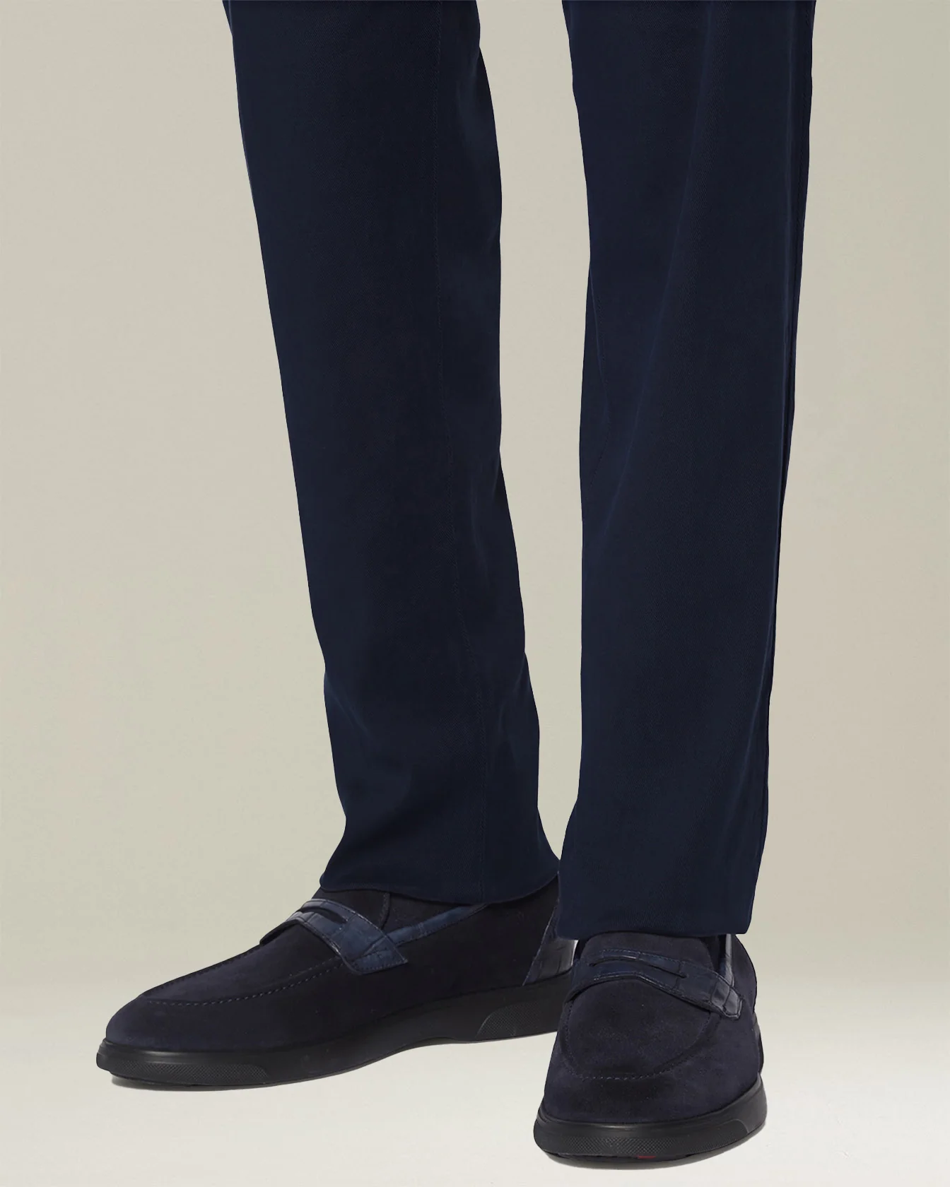 LEATHER LOAFER WITH CROCODILE LEATHER INSERTS - Image 3