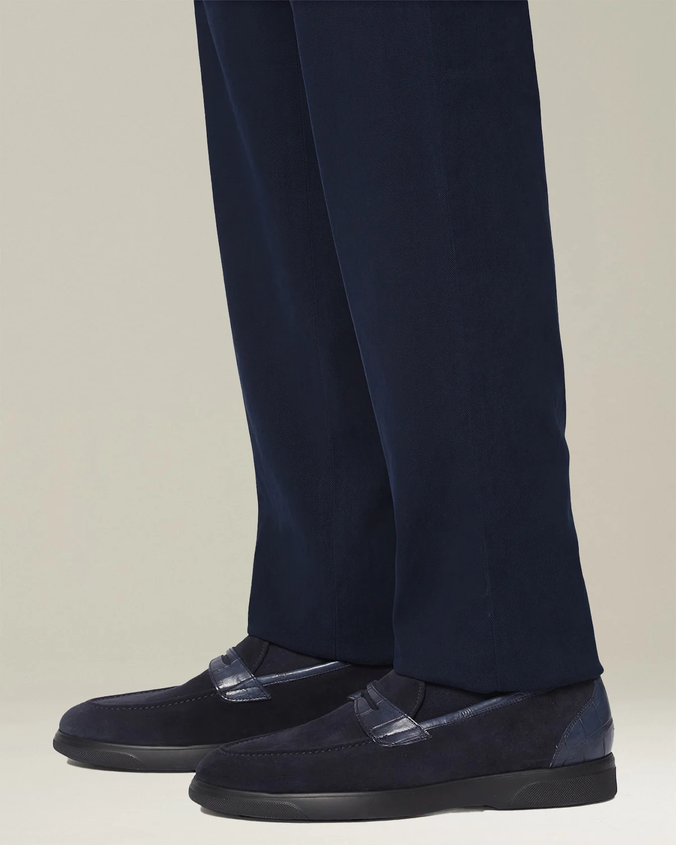 LEATHER LOAFER WITH CROCODILE LEATHER INSERTS - Image 5