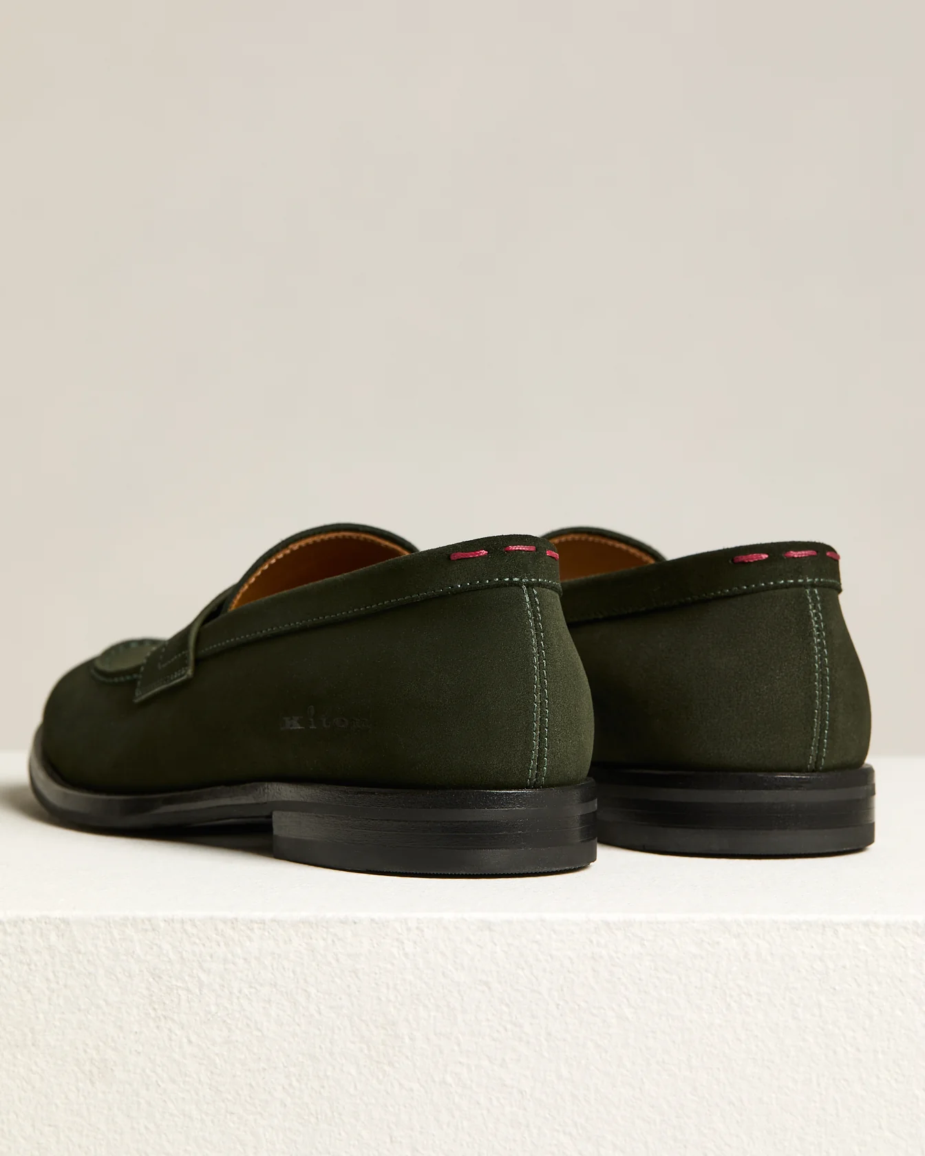 LOAFERS IN DARK GREEN SUEDE CALFSKIN - Image 4