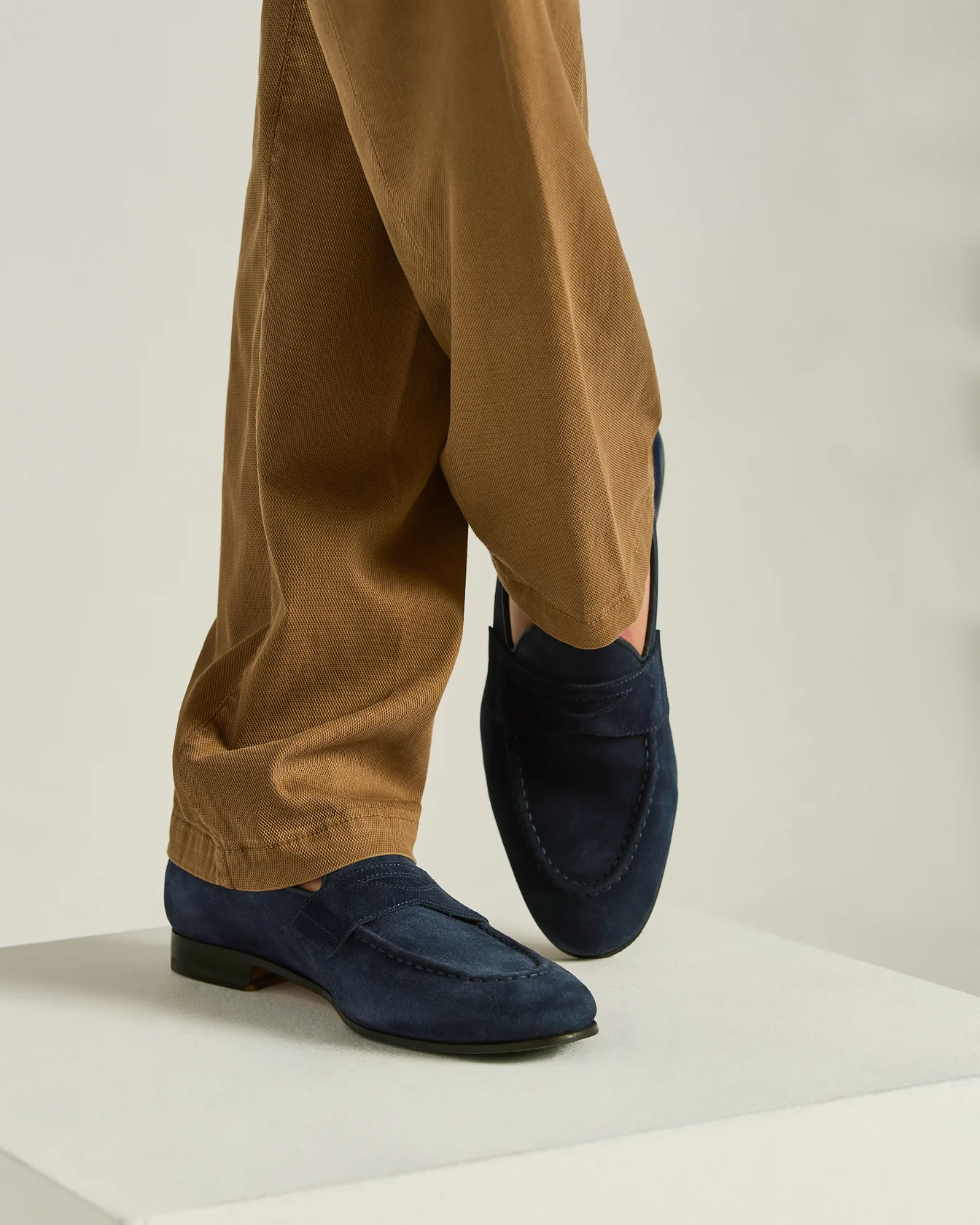 CALFSKIN SUEDE LOAFERS OCEAN BLUE - Image 4