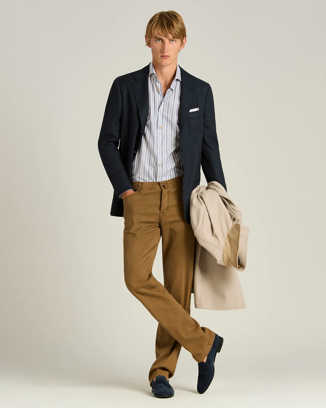 CALFSKIN SUEDE LOAFERS OCEAN BLUE - Image 5