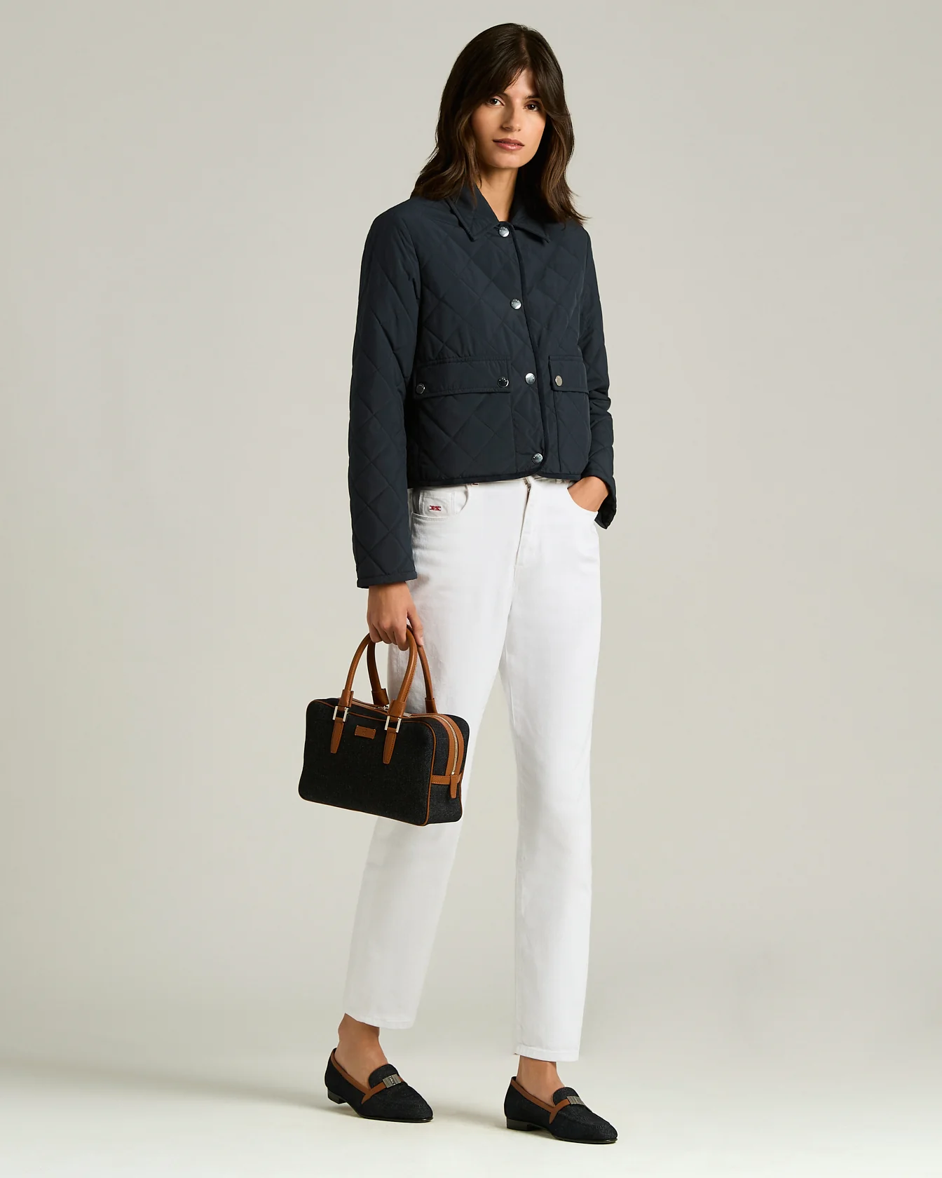 DENIM AND LEATHER LOAFER IN LEATHER CALFSKIN - Image 5