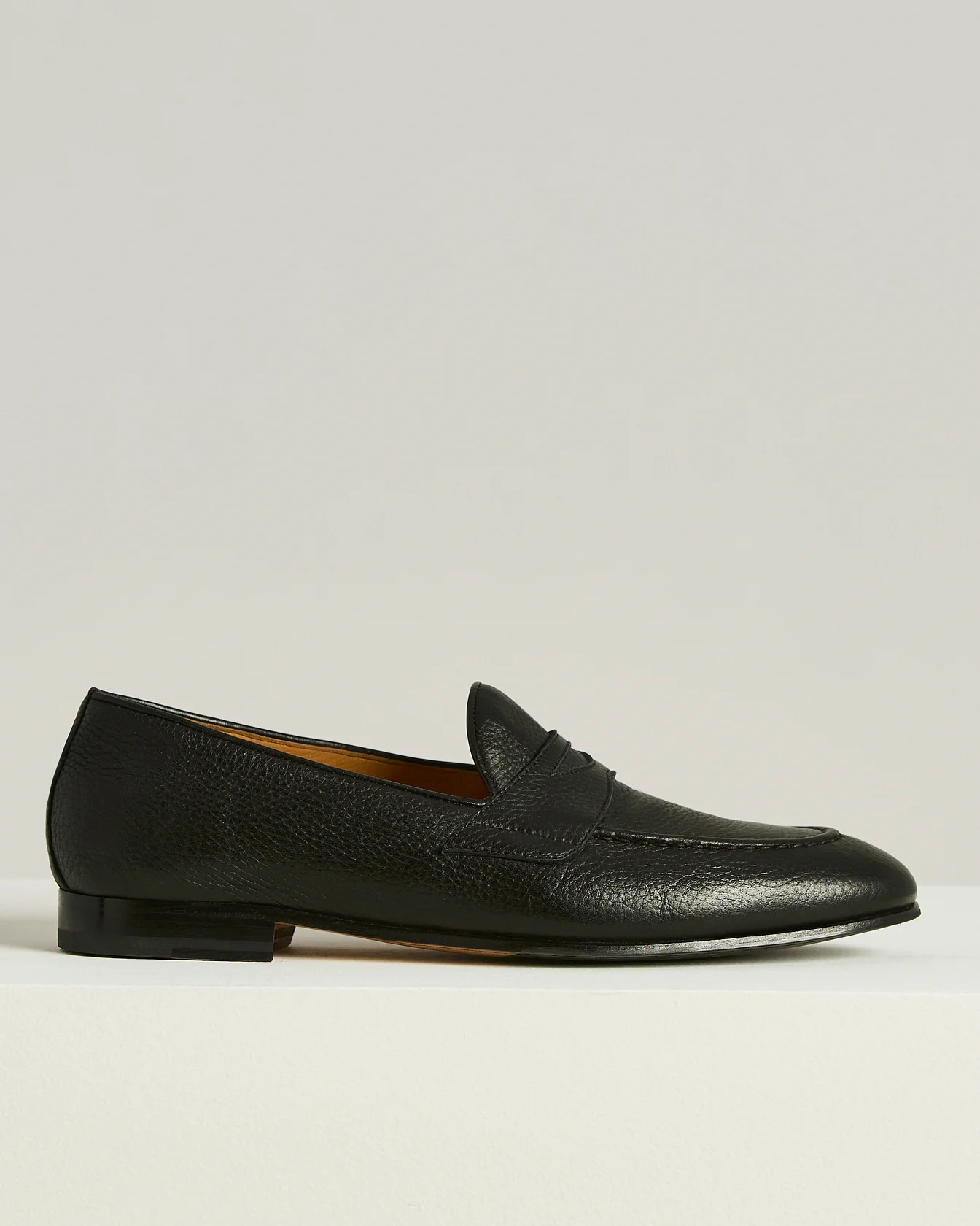 GRAINED DEERSKIN LOAFERS BLACK