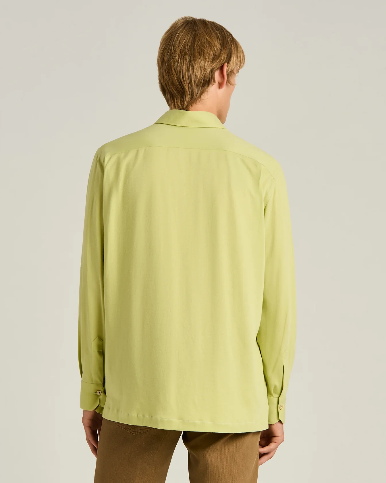 GREEN COTTON JERSEY LONG-SLEEVED POLO SHIRT - Image 3