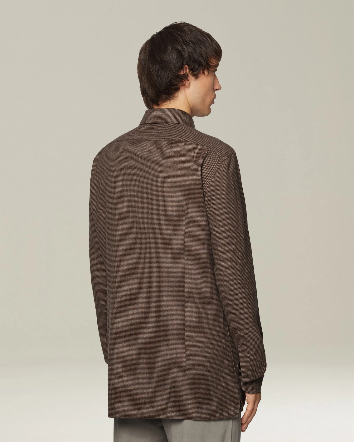 ‘NERANO’ HOUNDSTOOTH FLANNEL SHIRT - Image 3