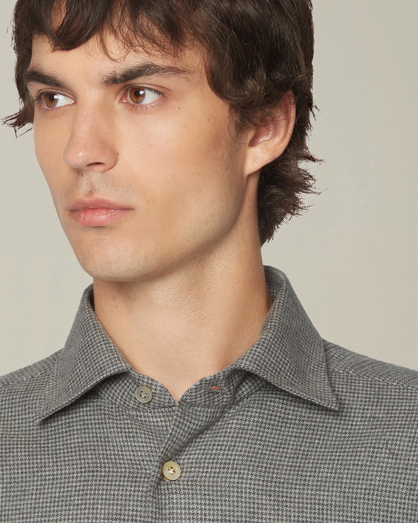 ‘NERANO’ HOUNDSTOOTH FLANNEL SHIRT - Image 4