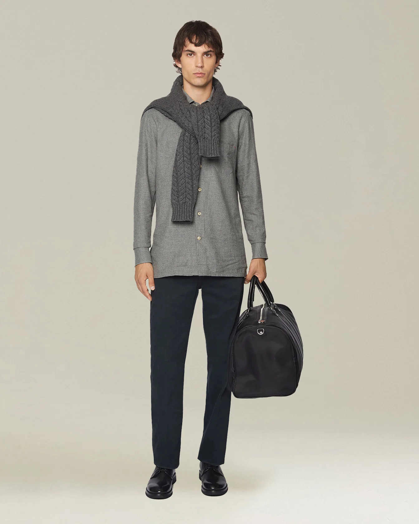 ‘NERANO’ HOUNDSTOOTH FLANNEL SHIRT - Image 5