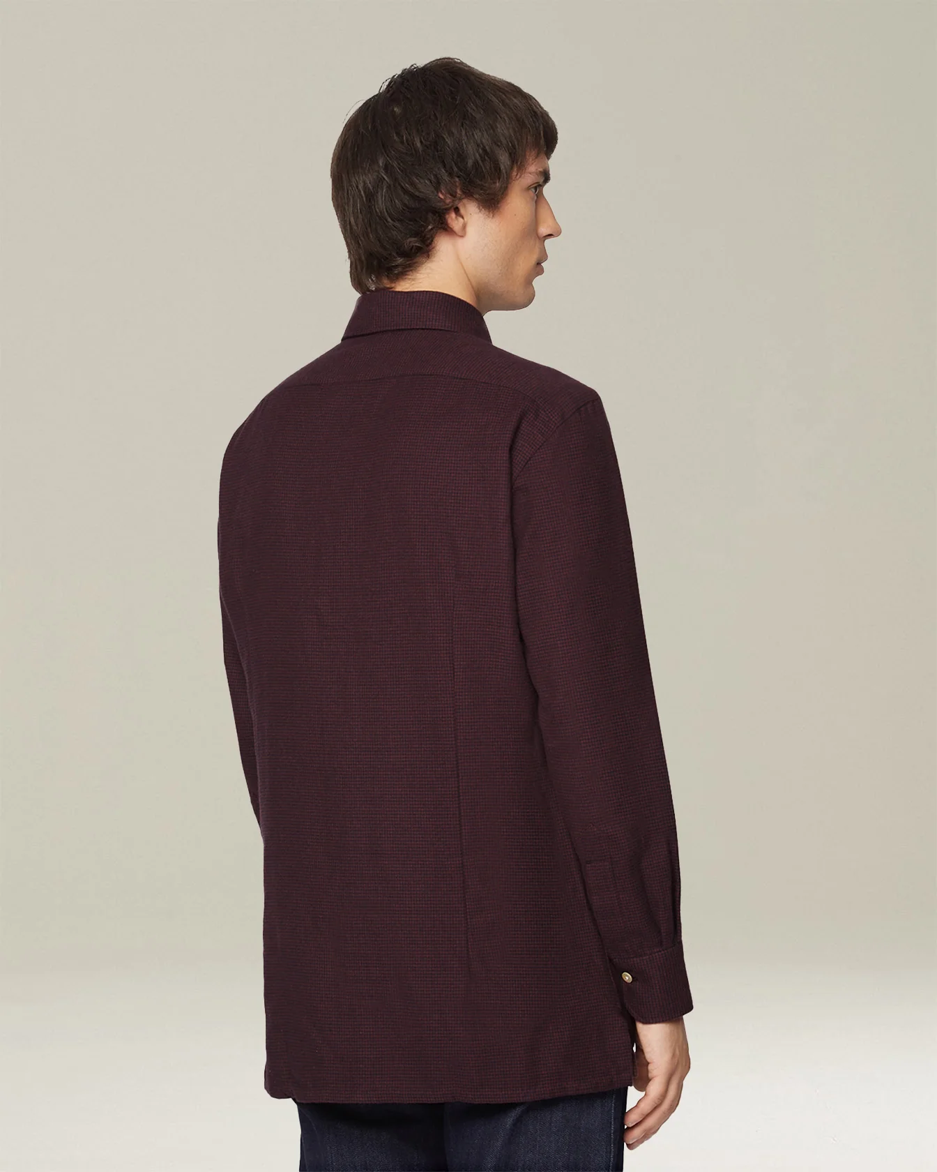 ‘NERANO’ HOUNDSTOOTH FLANNEL SHIRT - Image 3