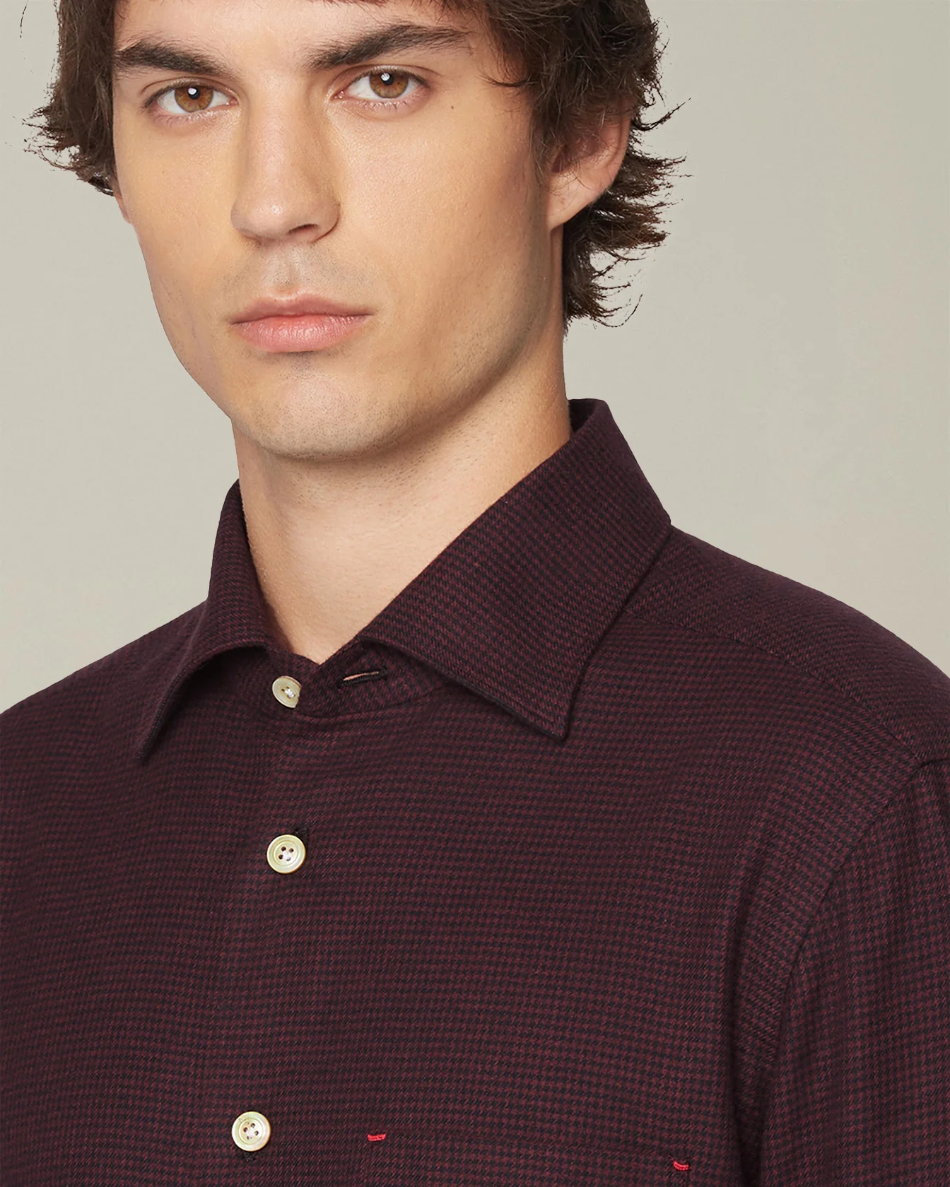 ‘NERANO’ HOUNDSTOOTH FLANNEL SHIRT - Image 4