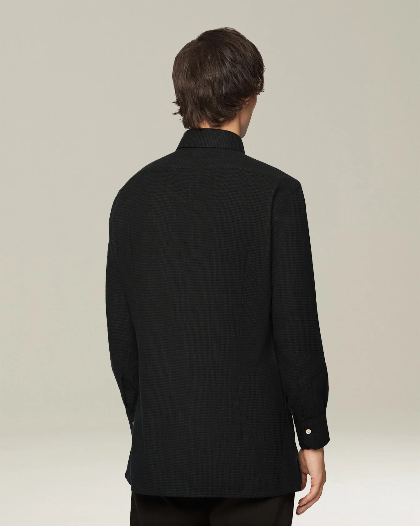 ‘NERANO’ HOUNDSTOOTH FLANNEL SHIRT - Image 3