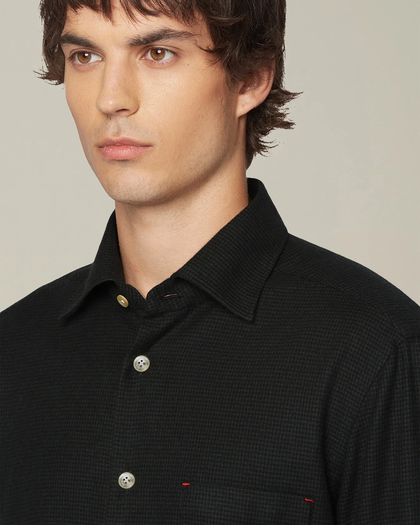 ‘NERANO’ HOUNDSTOOTH FLANNEL SHIRT - Image 4