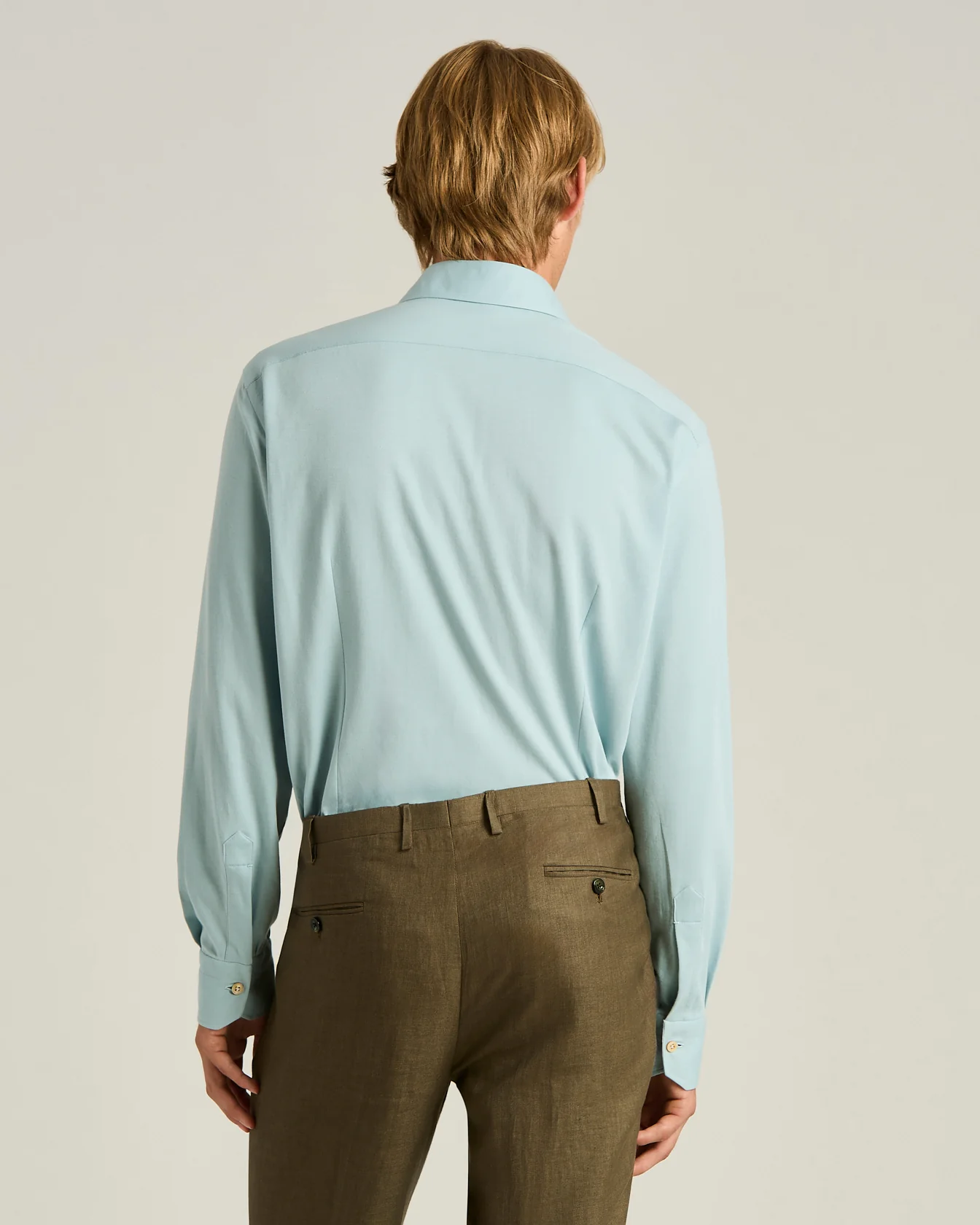 COTTON JERSEY SHIRT IN AZURE - Image 3