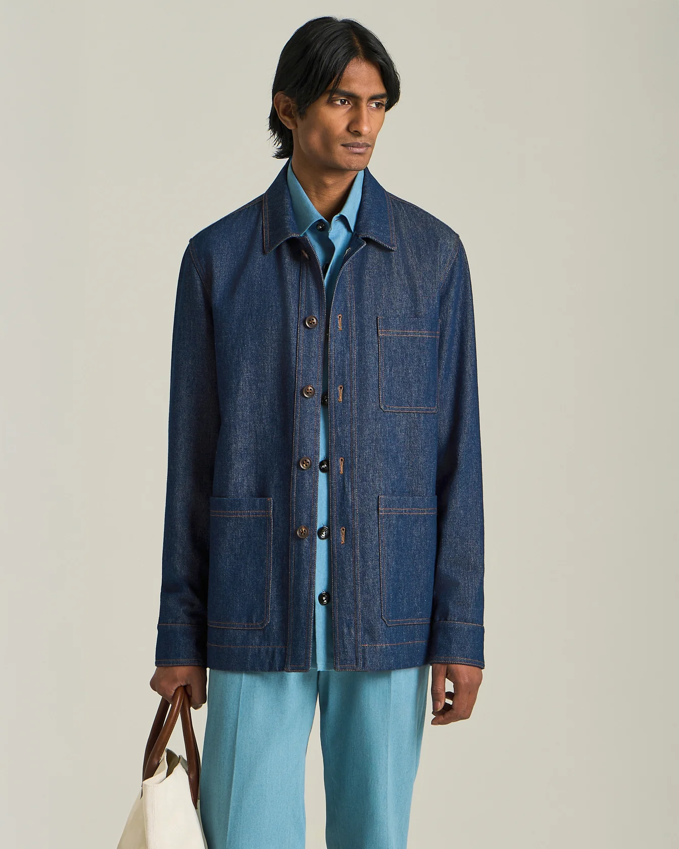DENIM BLOUSON WITH A MINERAL WASH. - Image 2