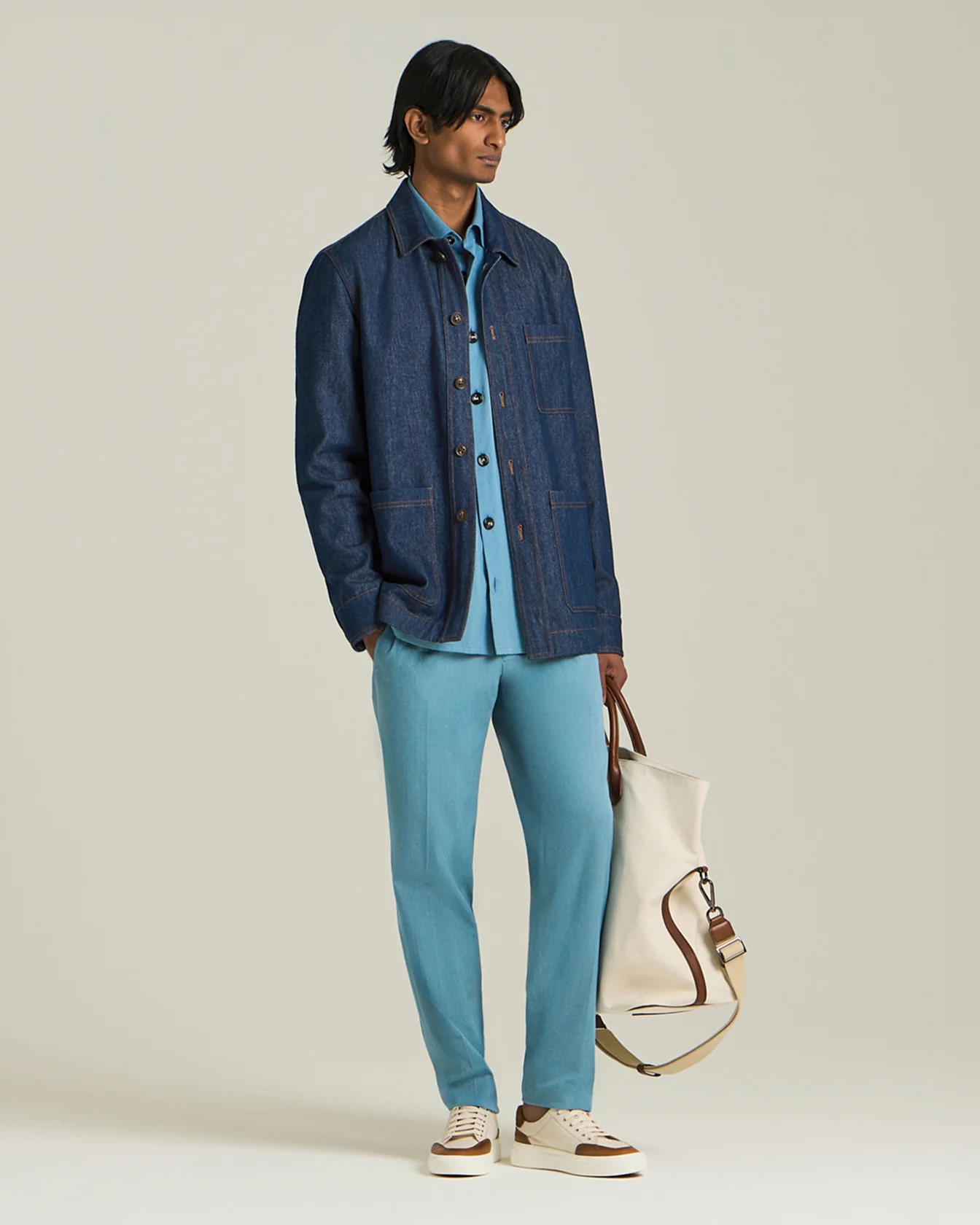 DENIM BLOUSON WITH A MINERAL WASH. - Image 5