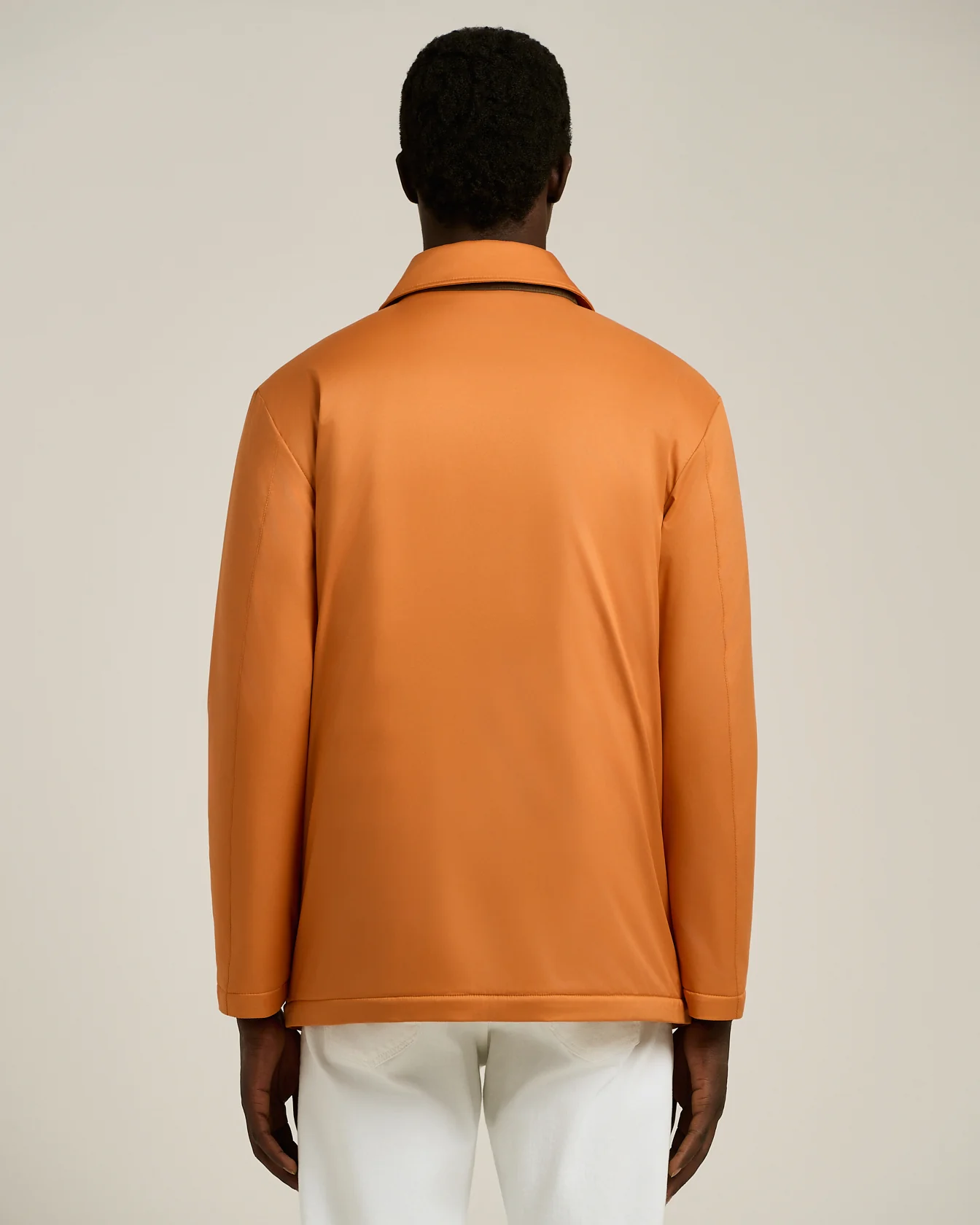 LIGHT ORANGE TECHNICAL FABRIC OVERSHIRT - Image 3