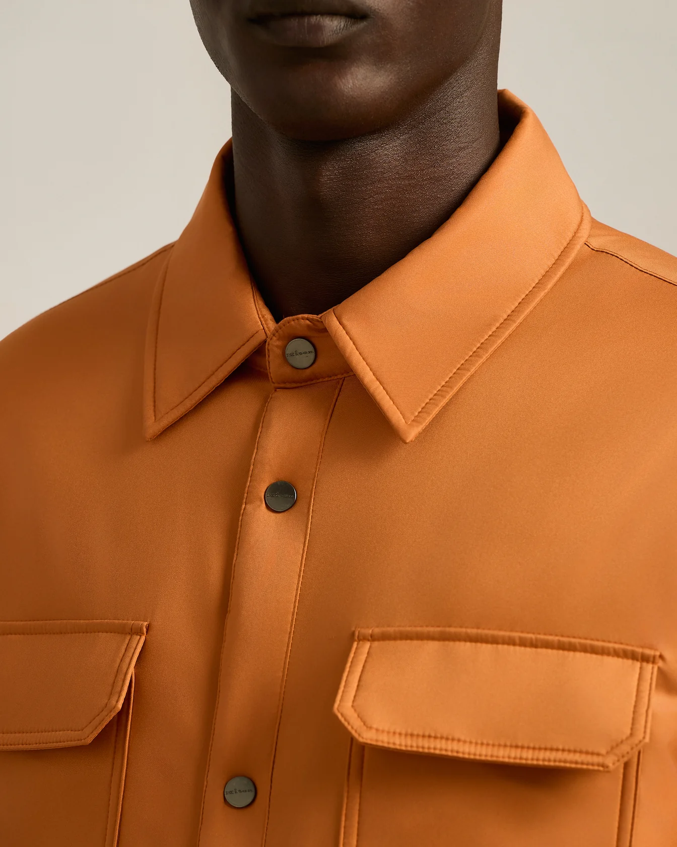 LIGHT ORANGE TECHNICAL FABRIC OVERSHIRT - Image 4