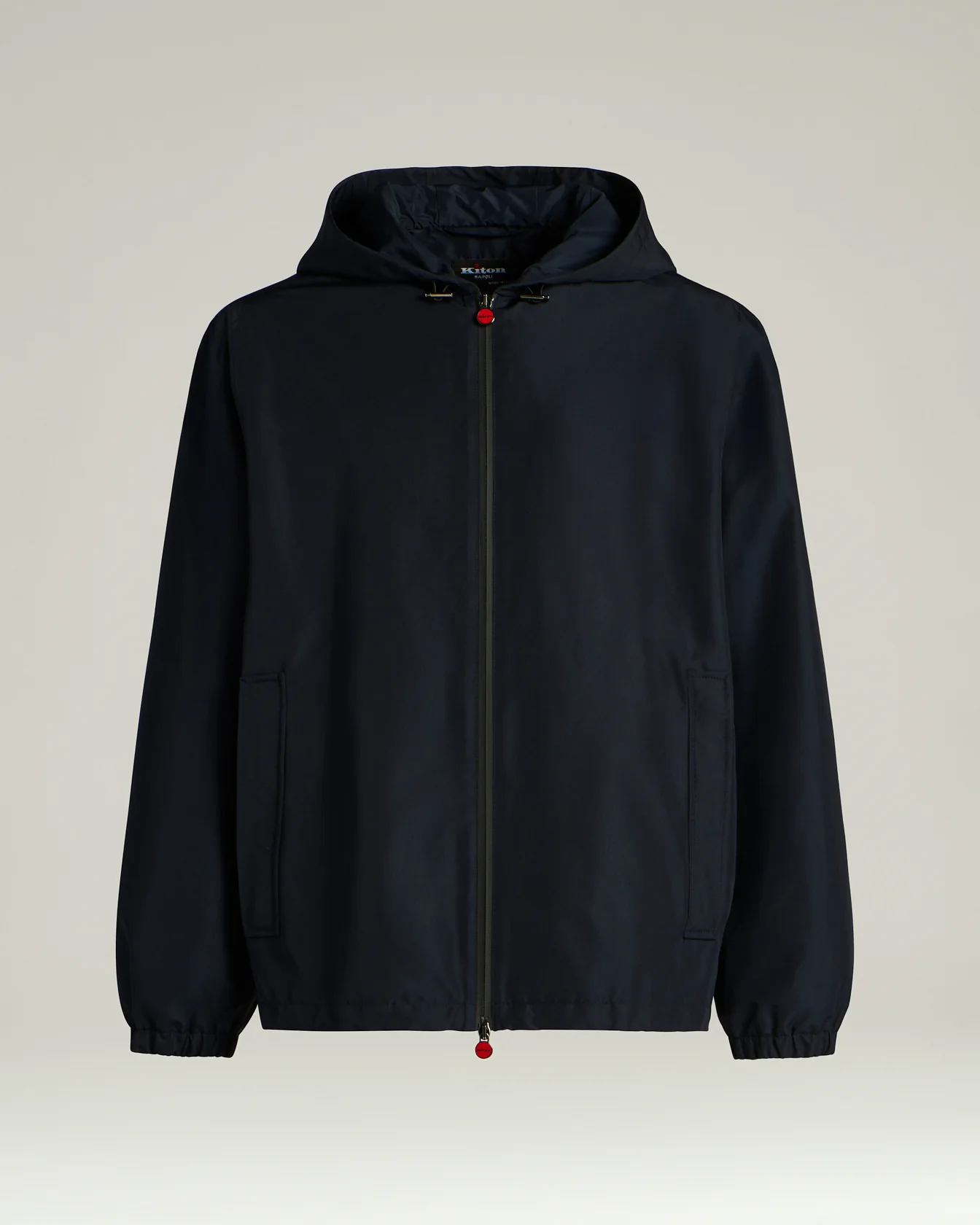 HOODED BLUE NAVY TECHNICAL FABRIC JACKET