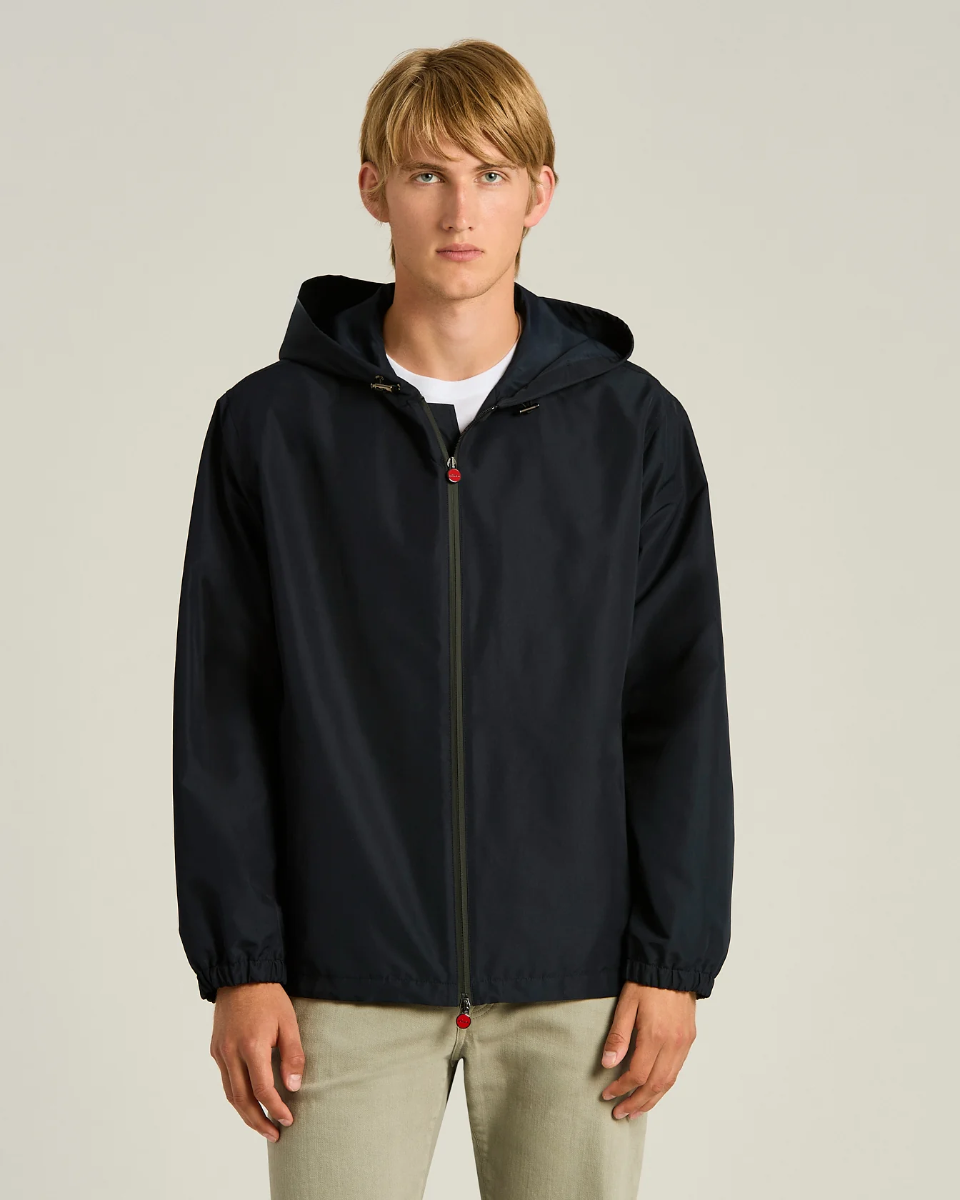 HOODED BLUE NAVY TECHNICAL FABRIC JACKET - Image 2