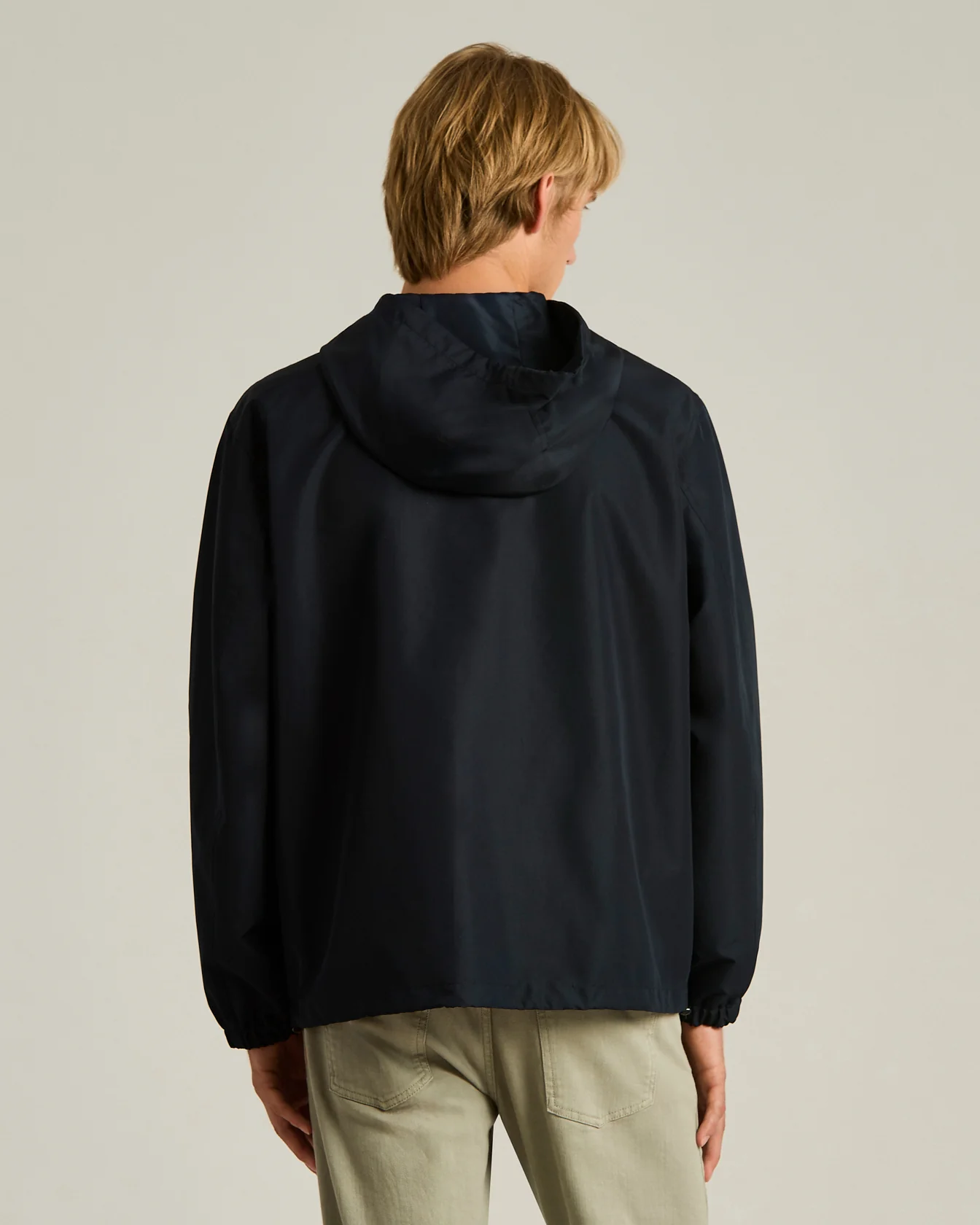 HOODED BLUE NAVY TECHNICAL FABRIC JACKET - Image 3