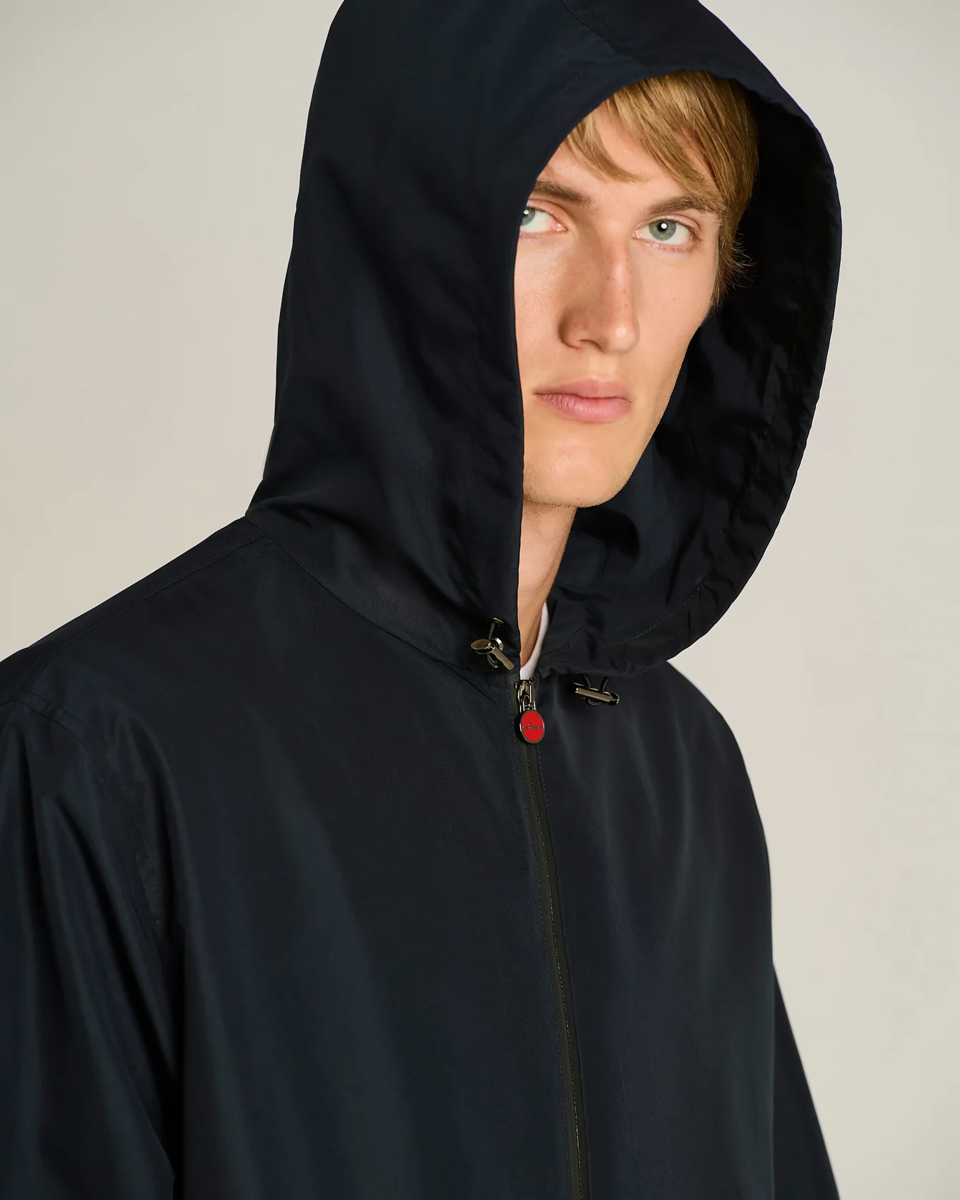 HOODED BLUE NAVY TECHNICAL FABRIC JACKET - Image 4
