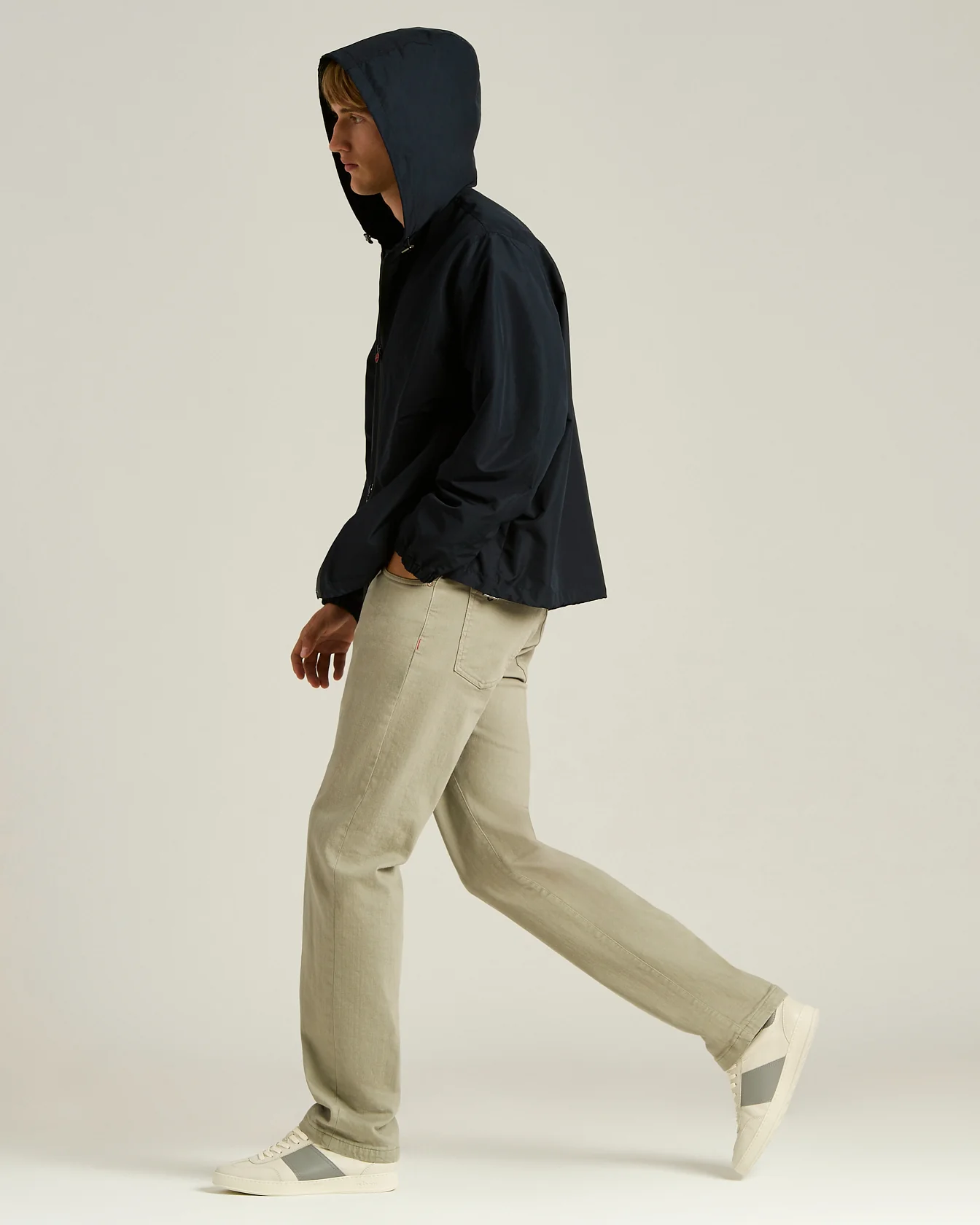HOODED BLUE NAVY TECHNICAL FABRIC JACKET - Image 5
