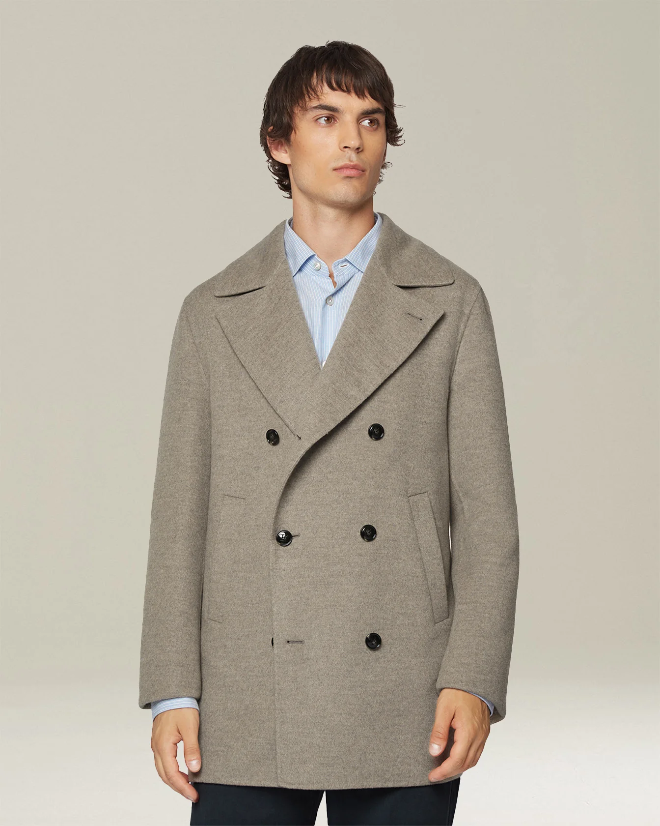 CASHMERE BLEND PEA COAT - Image 2