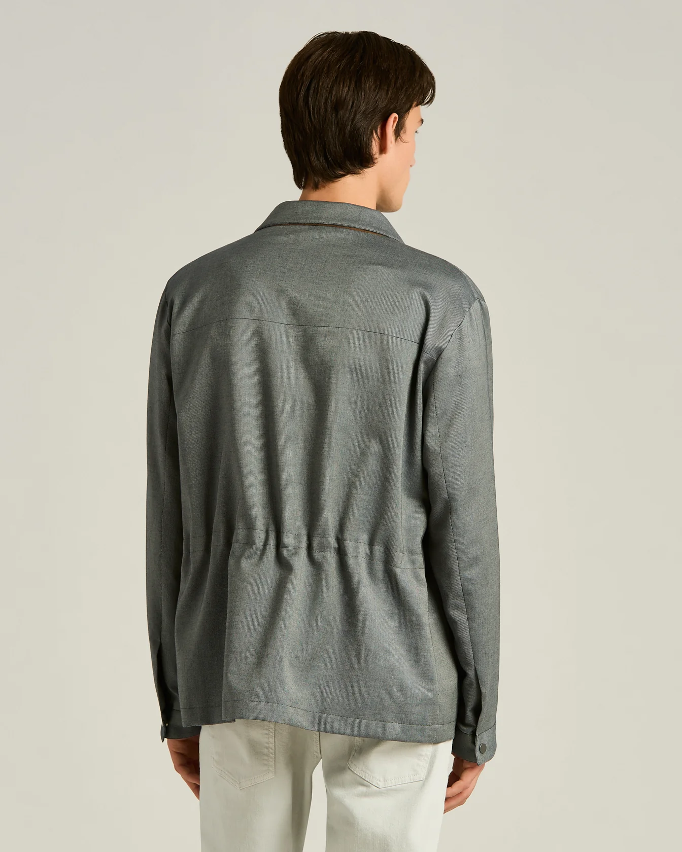 PURE COTTON BLUE OVERSHIRT JACKET WITH LARGE POCKETS - Image 3