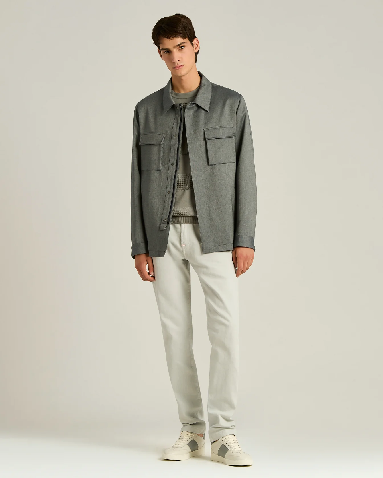 PURE COTTON BLUE OVERSHIRT JACKET WITH LARGE POCKETS - Image 5