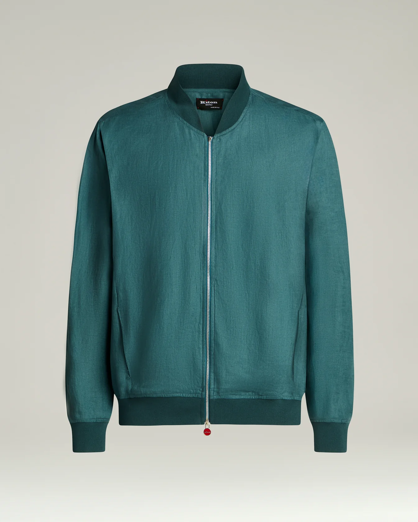 PURE LINEN JACKET WITH ZIP IN CORNFLOWER BLUE