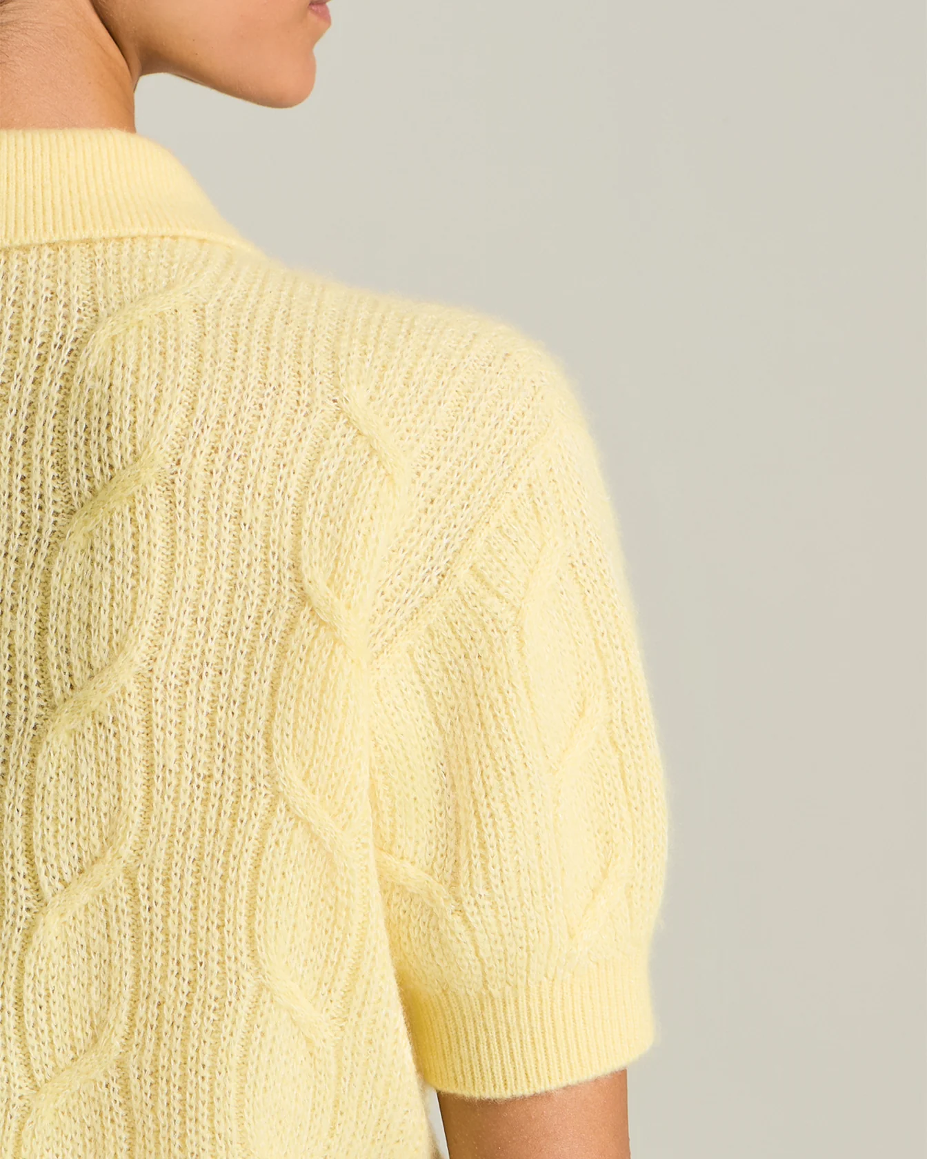 CASHMERE, SILK AND VISCOSE KNIT POLO SHIRT - Image 5