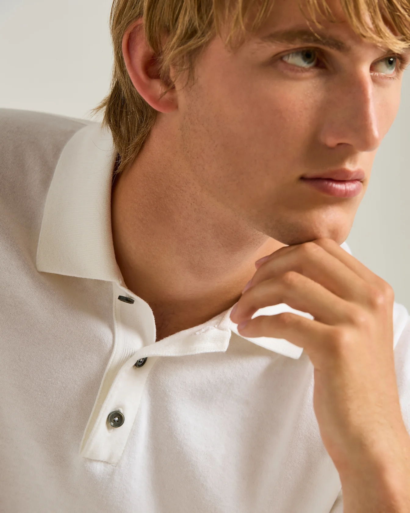 PURE COTTON OPTICAL WHITE POLO SHIRT - Image 5