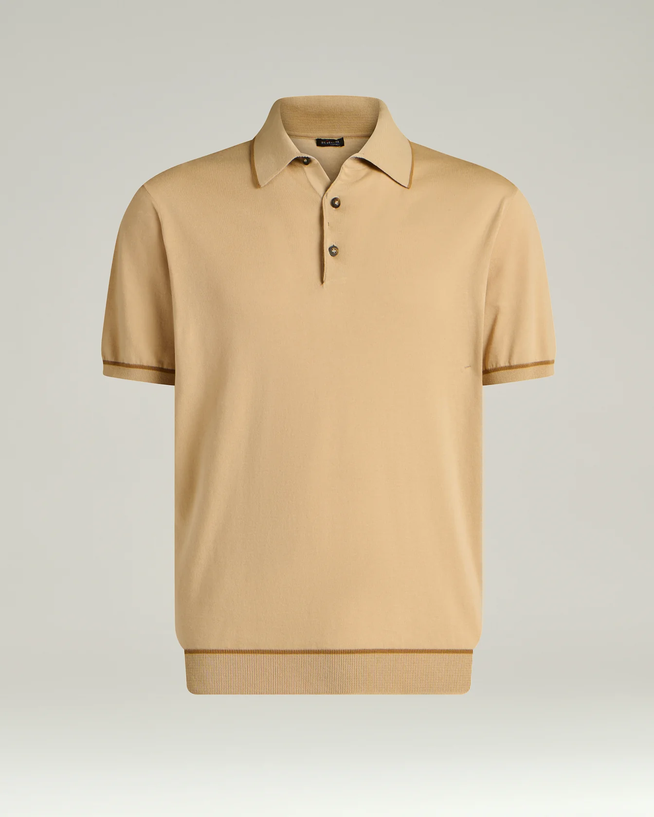 COTTON KNIT SHORT SLEEVED POLO SHIRT IN ROPE BRICK