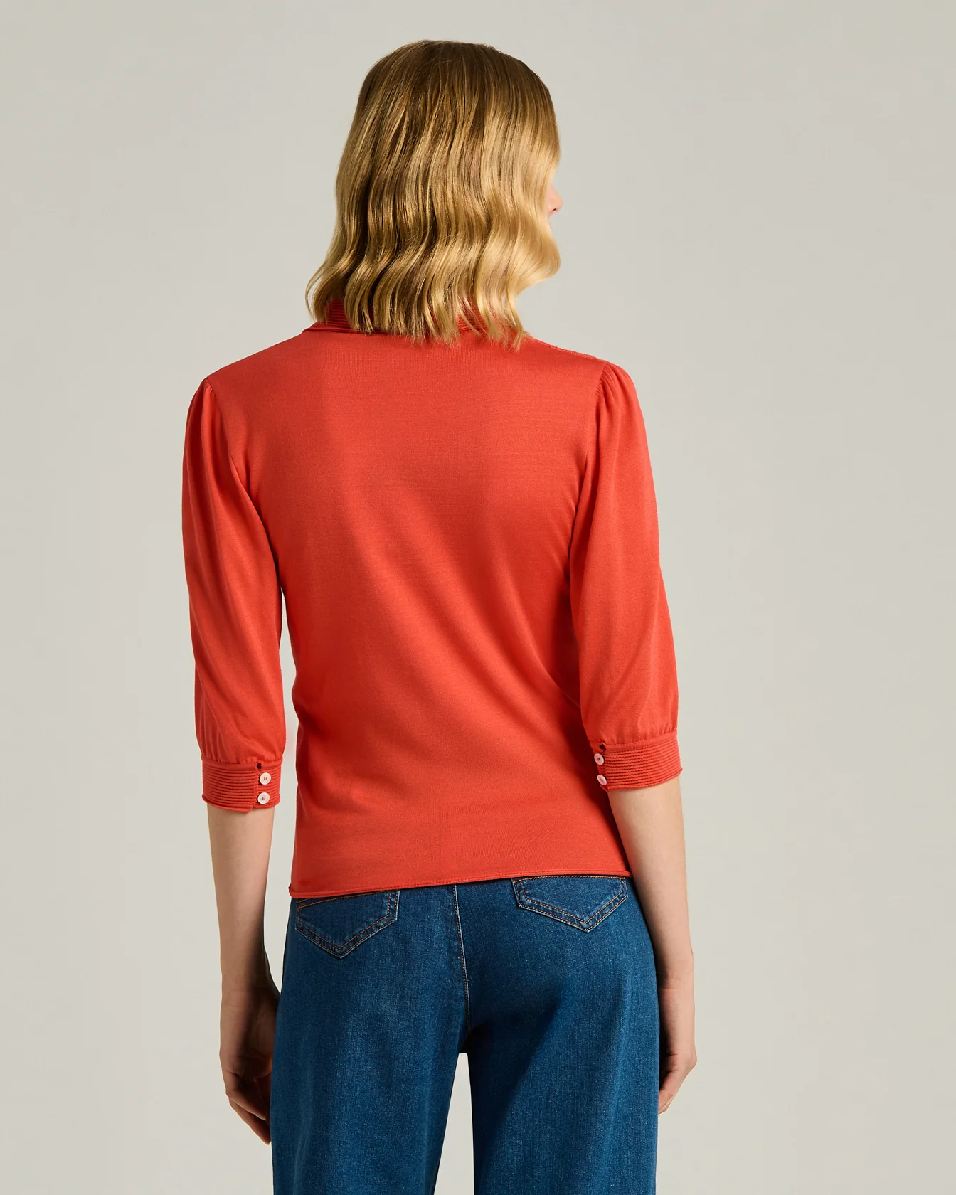 CORAL SILK POLO SHIRT WITH METAL ACCESSORIES - Image 3