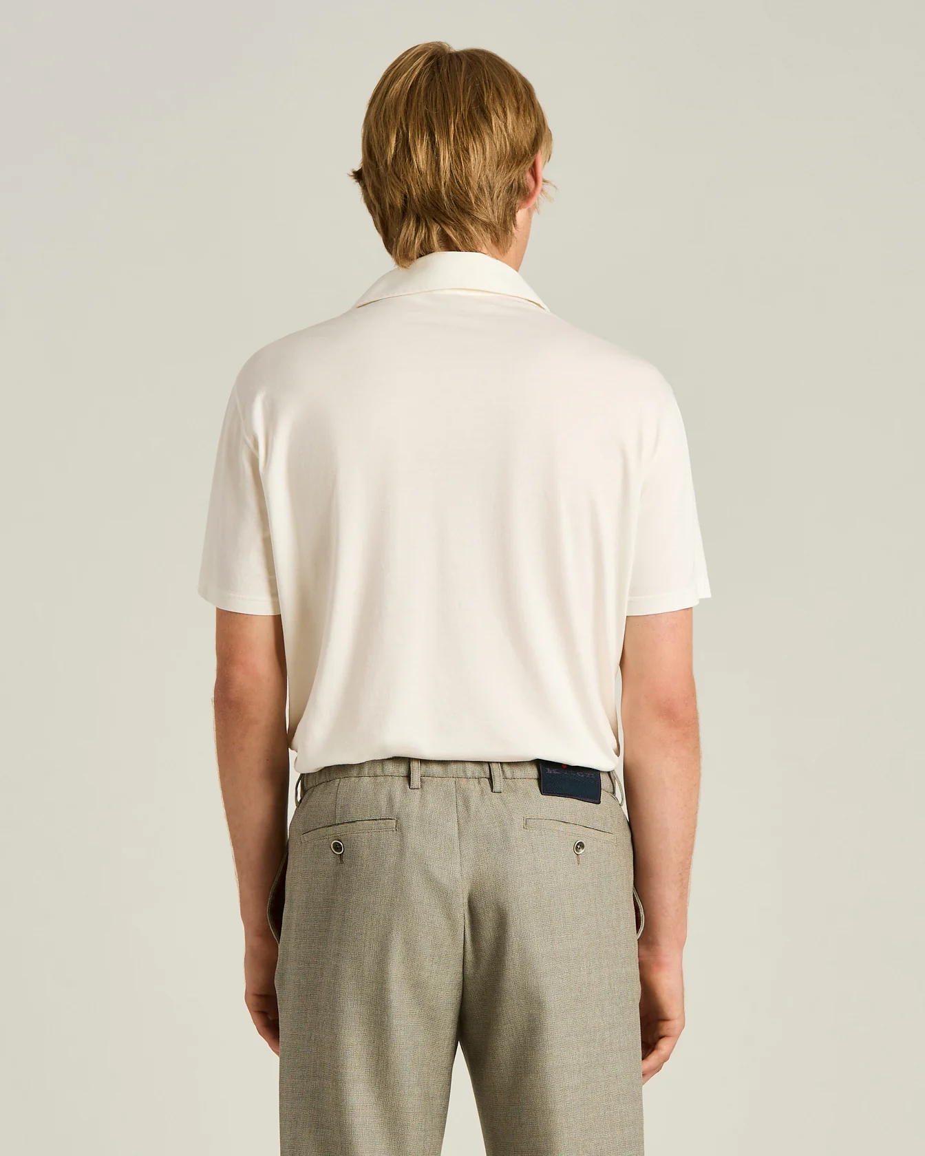 SILK AND COTTON BLEND SHORT-SLEEVED POLO SHIRT - Image 3