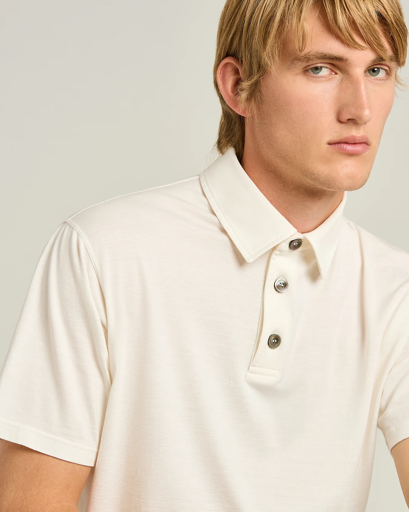 SILK AND COTTON BLEND SHORT-SLEEVED POLO SHIRT - Image 4
