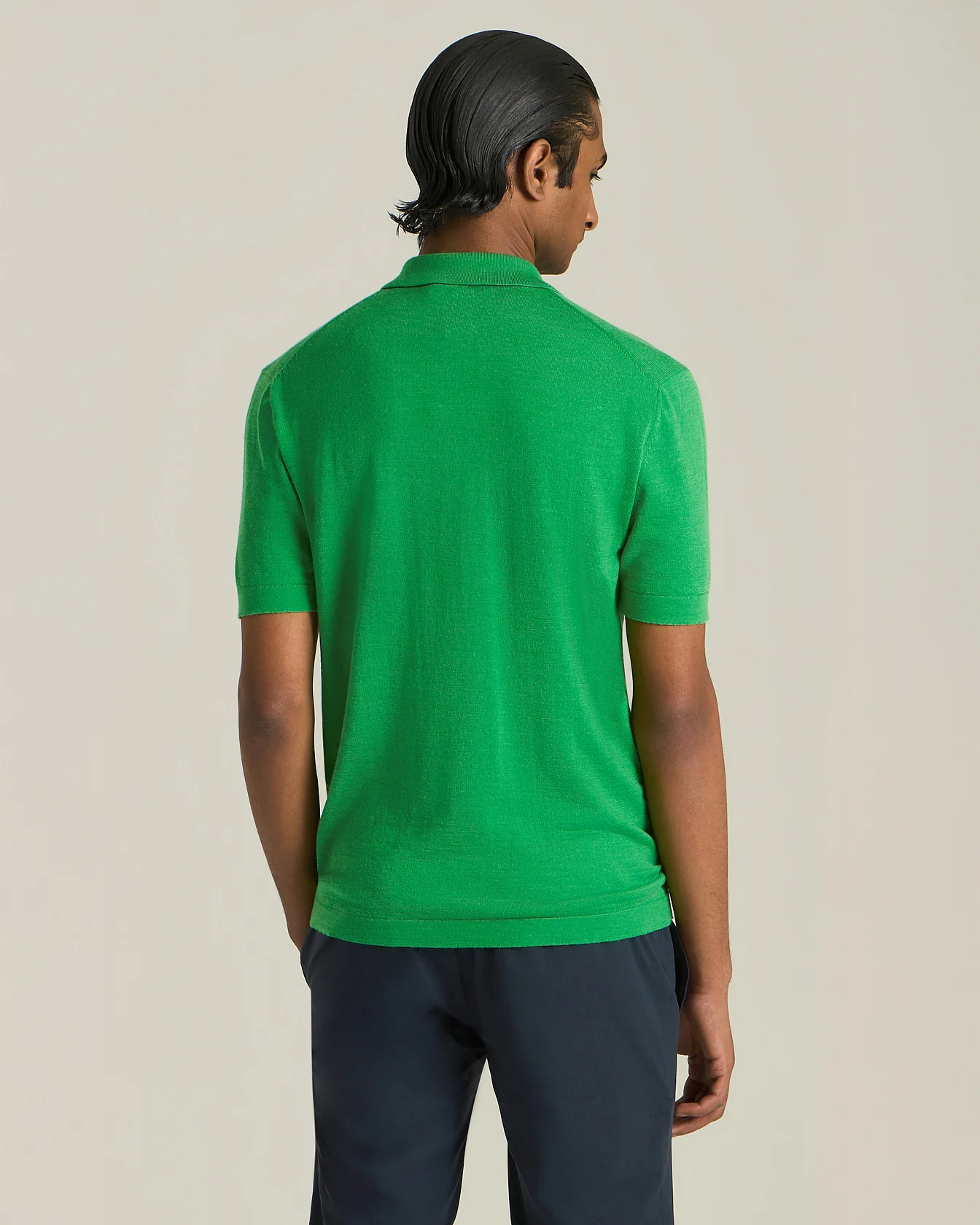 KNT DELUXE WOOL AND SILK ZIP-UP POLO SHIRT - Image 3