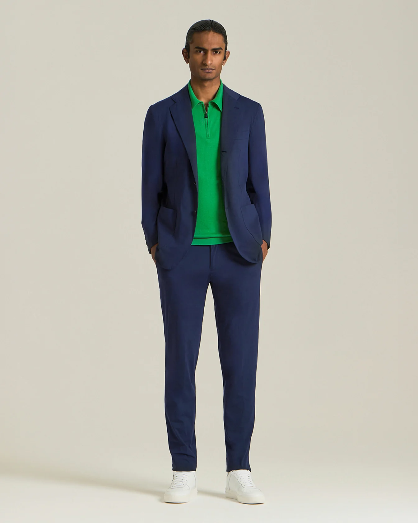 KNT DELUXE WOOL AND SILK ZIP-UP POLO SHIRT - Image 5