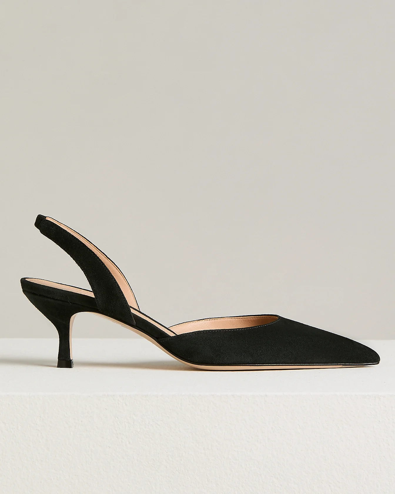 DARK GREY LEATHER SLINGBACK SHOES