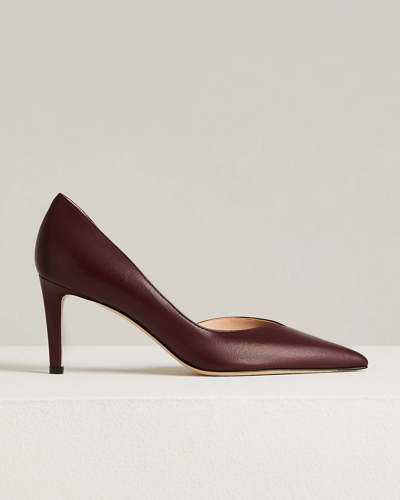 BURGUNDY LEATHER PUMPS