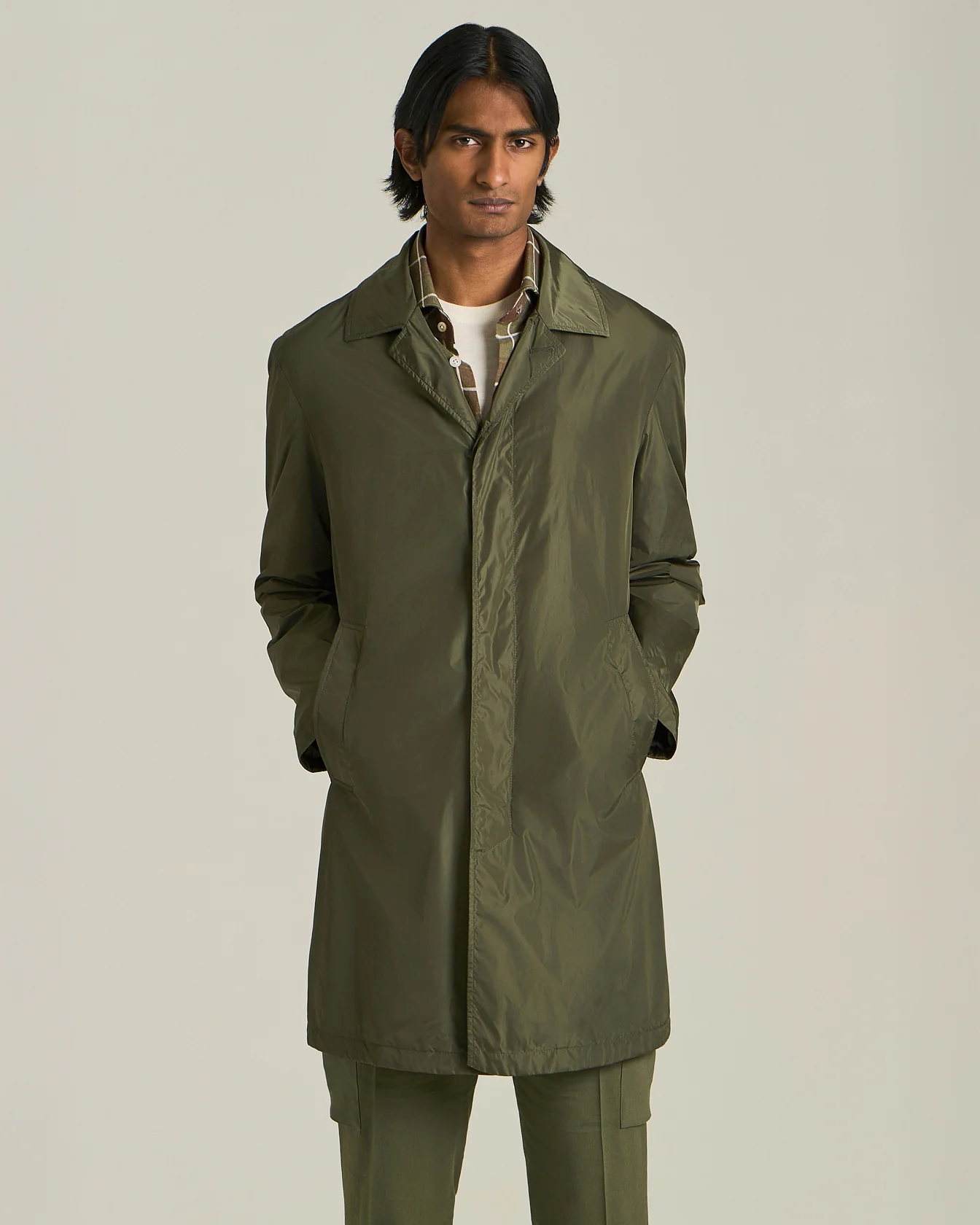 TECHNICAL FABRIC TRENCH COAT - Image 2